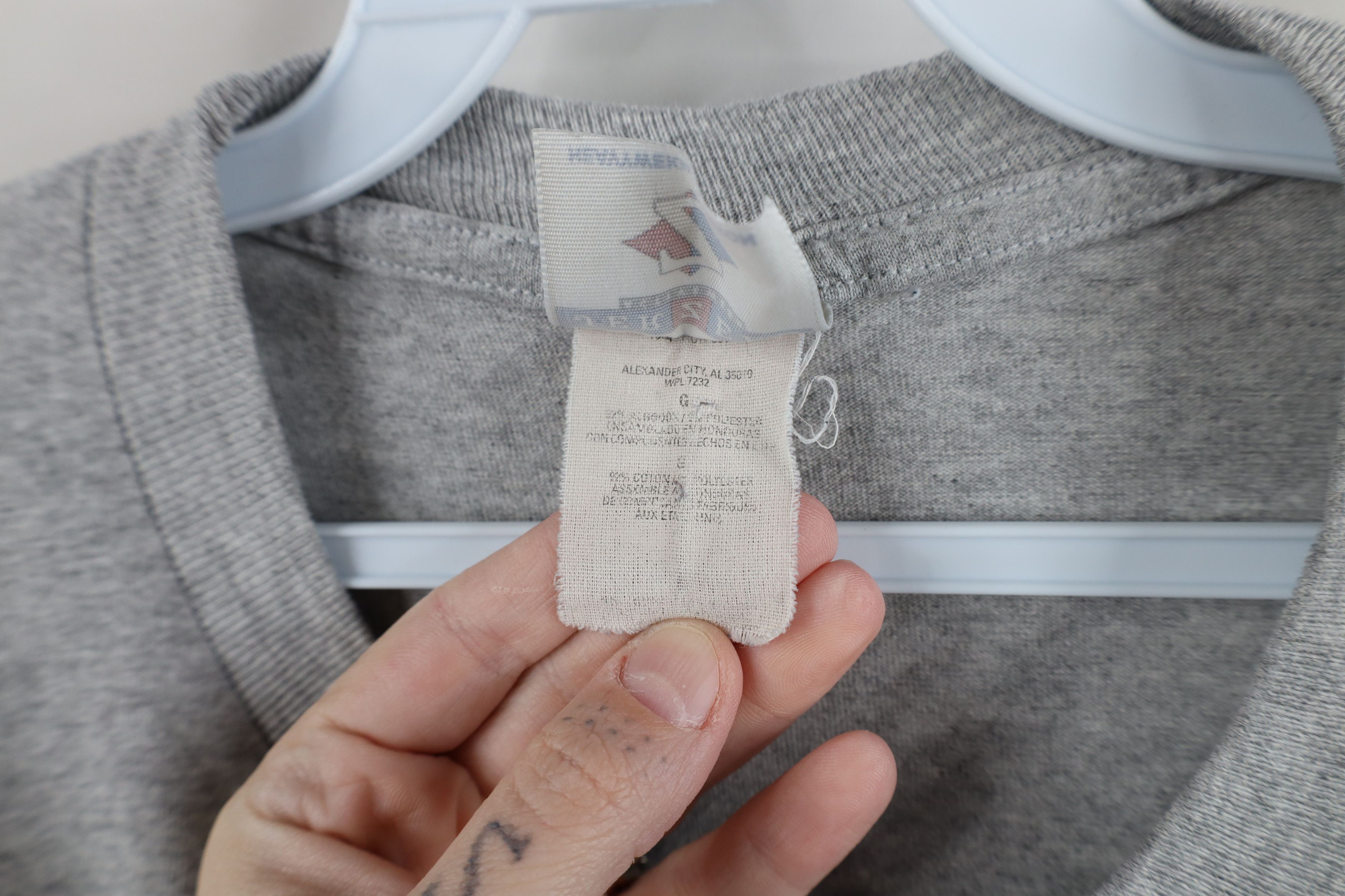 Vintage Vintage 90s Streetwear Heavyweight T-Shirt Heather Gray Size US L / EU 52-54 / 3 - 10 Thumbnail