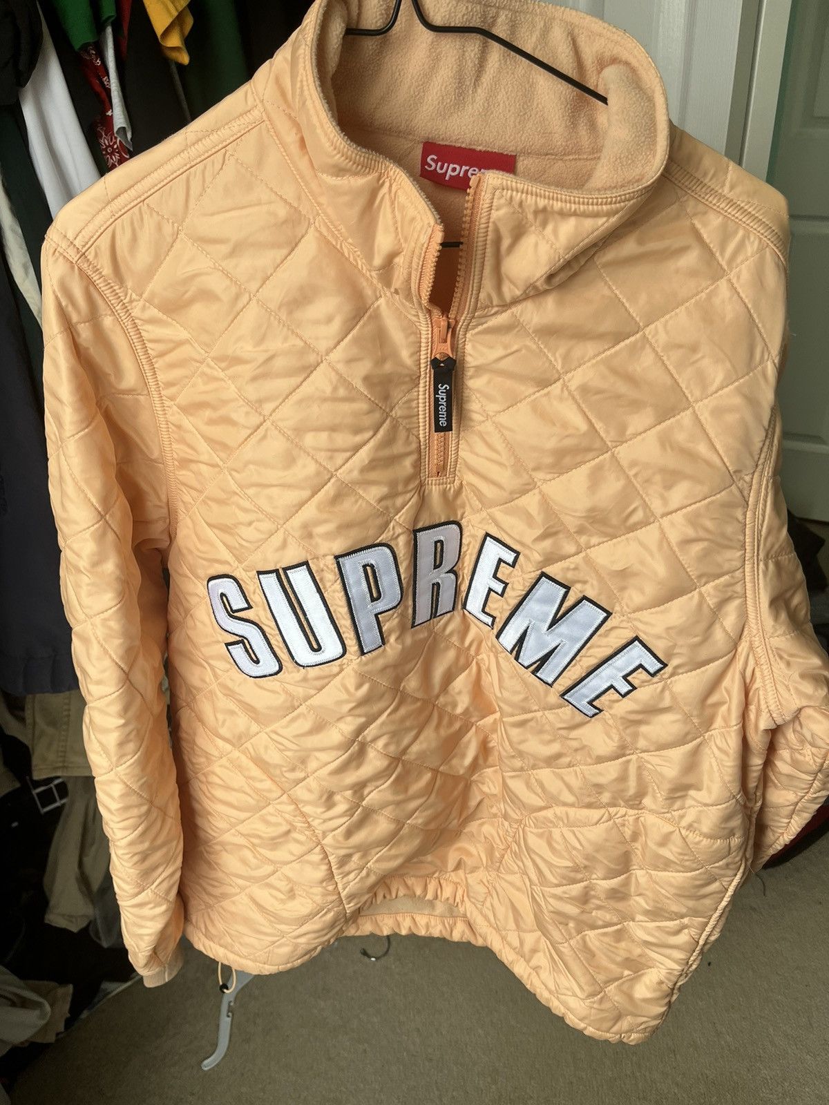 Supreme SS17 Quilted Arc Logo Half Zip Pullover