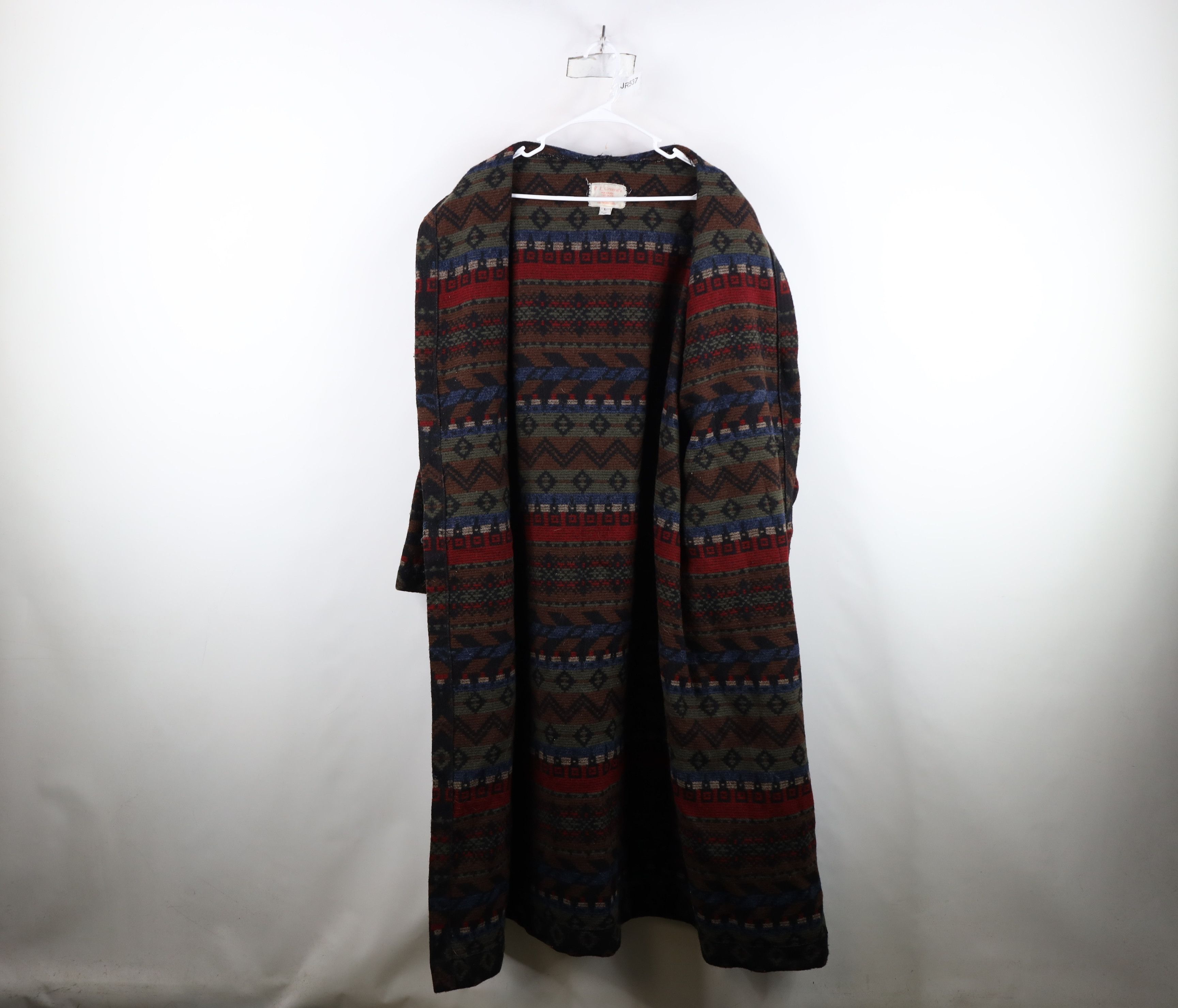 Vintage Vintage 90s Streetwear Southwestern Hooded Long Jacket USA Size L / US 10 / IT 46 - 9 Thumbnail