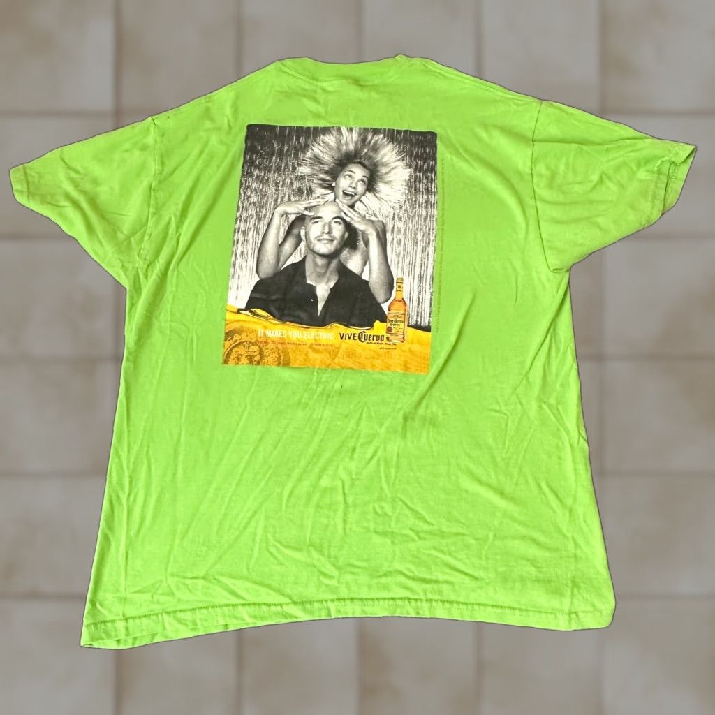 Vintage Vintage Jose Cuervo Shirt XL Green Mens T-Shirt 90s Cotton Deluxe Mock Neck Short Sleeve Size US XL / EU 56 / 4 - 1 Thumbnail