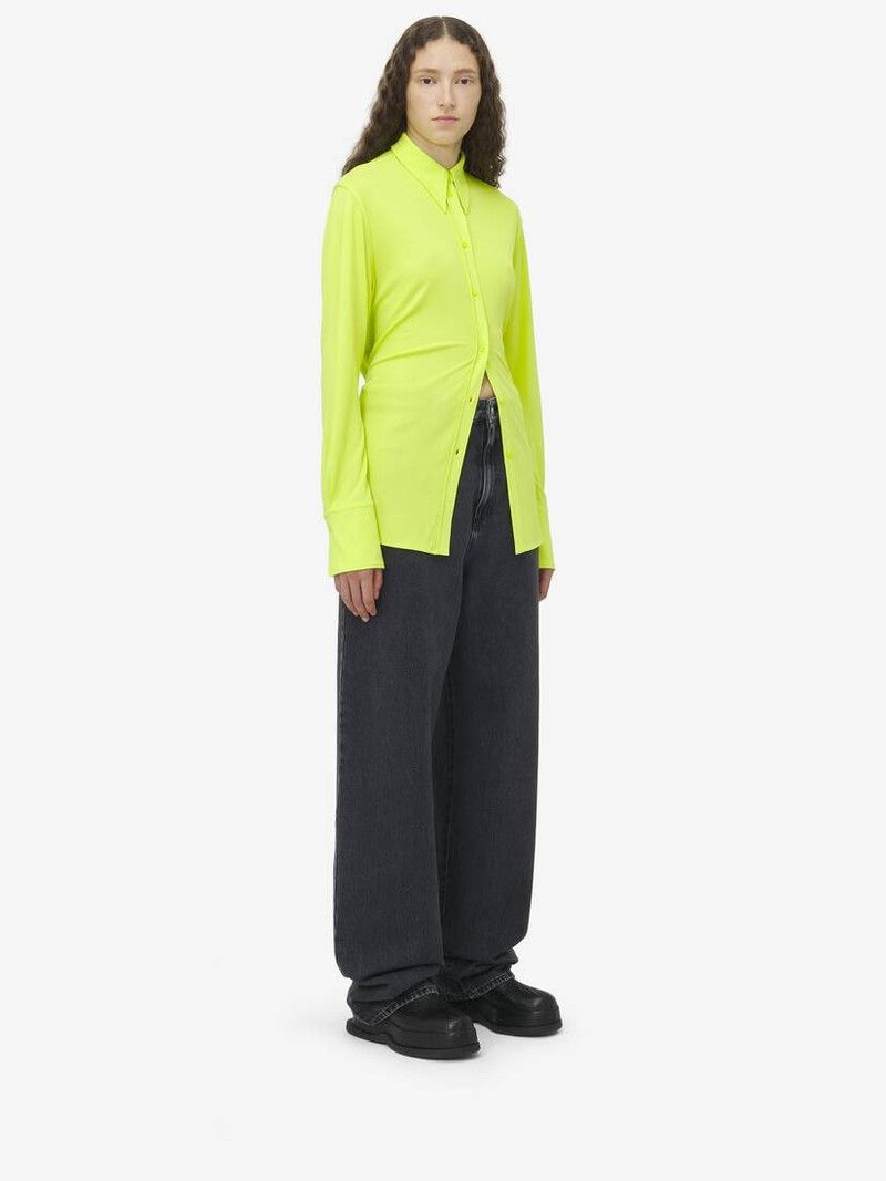 Alexander McQueen o1srvl11e0326 Fitted Shirt in Yellow Size M / US 6-8 / IT 42-44 - 4 Thumbnail