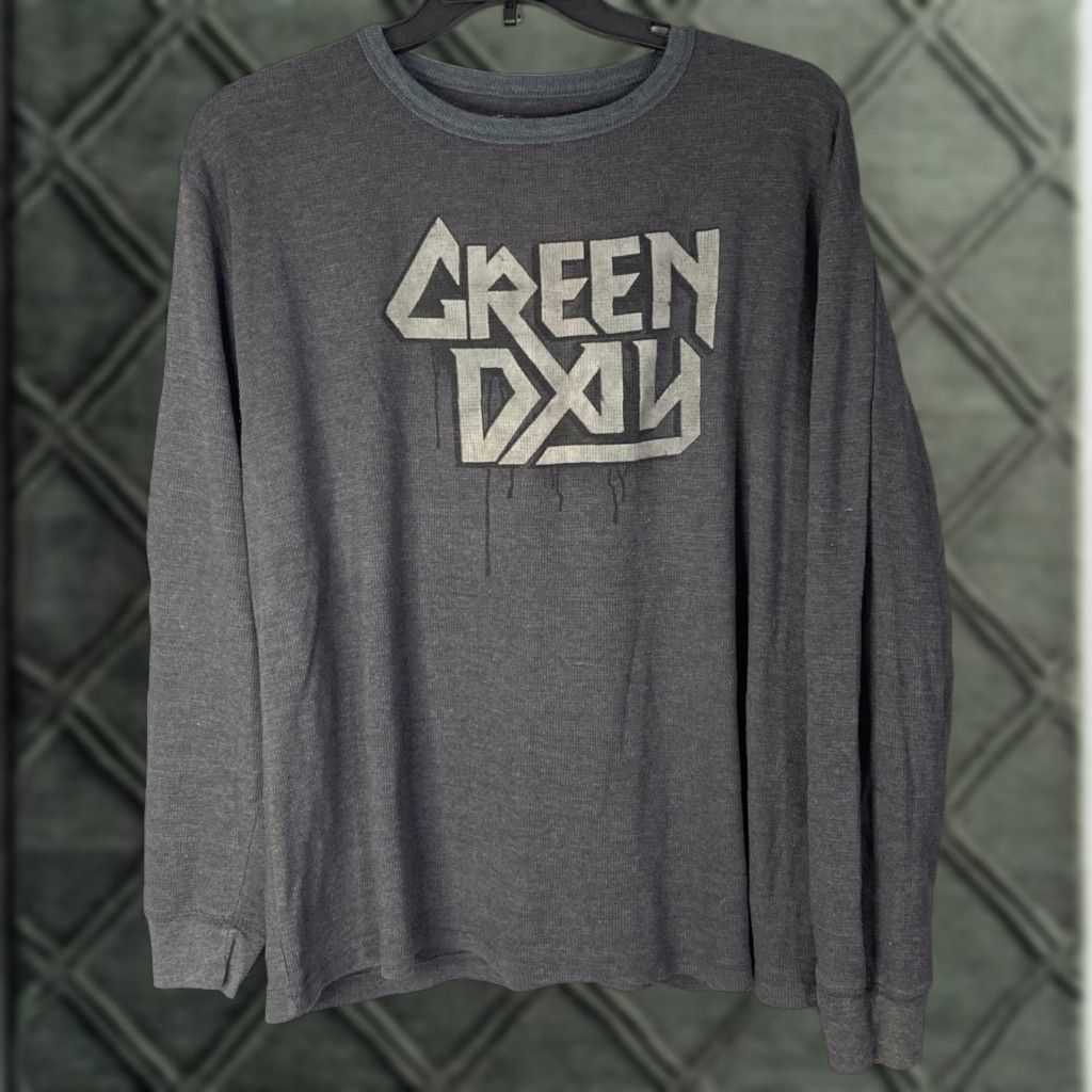 Vintage VINTAGE Green Day Shirt Mens Large Gray Waffle Knit Cinder Block Stretch Long Sleeve L Size US L / EU 52-54 / 3 - 1 Thumbnail