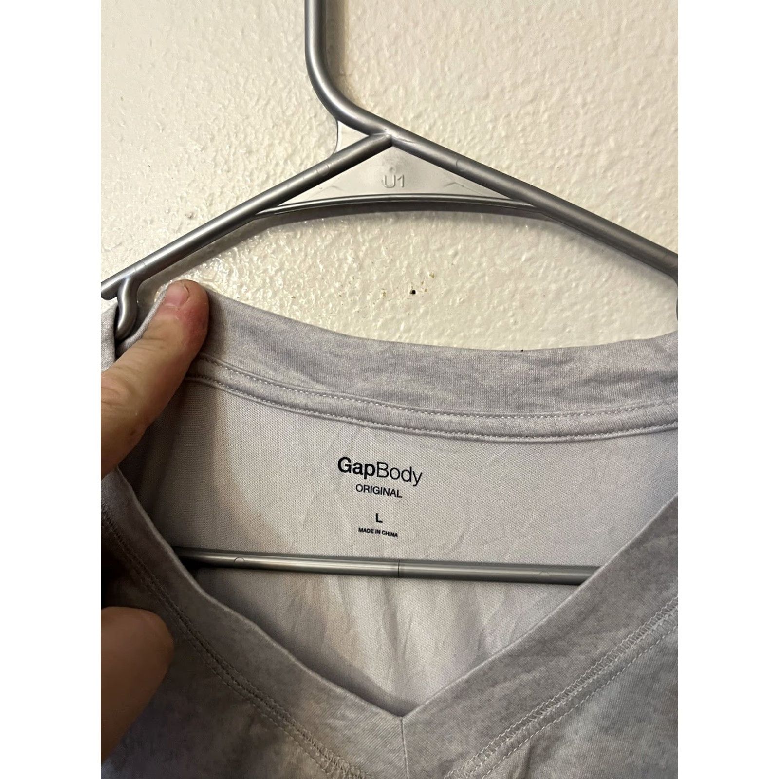 Gap Gap Body Women Long Sleeve V-Neck Pullover Shirt Gray L Regular Size L / US 10 / IT 46 - 2 Thumbnail