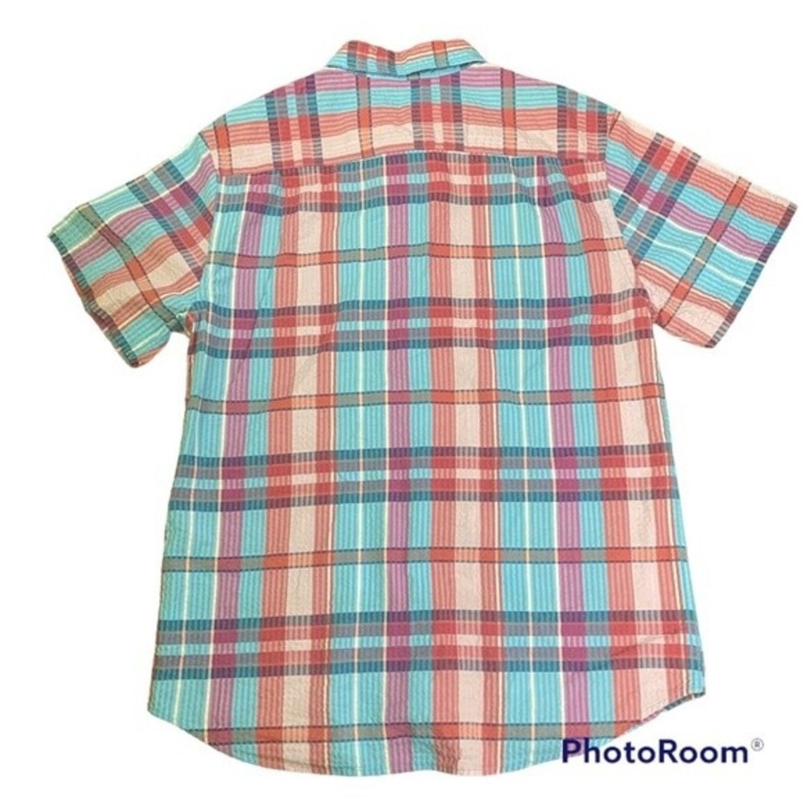 Other Rye Auburndale Seersucker Plaid Short Sleeve Button Up L Size US L / EU 52-54 / 3 - 6 Thumbnail
