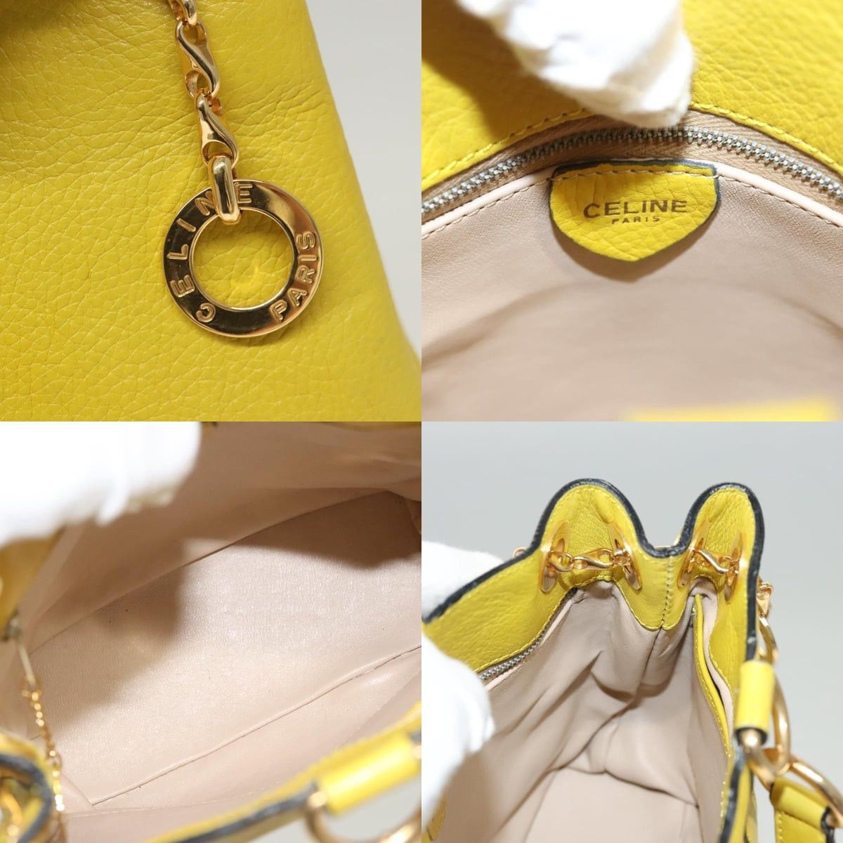 Celine CELINE Shoulder Bag Leather Yellow Gold Size ONE SIZE - 11 Thumbnail