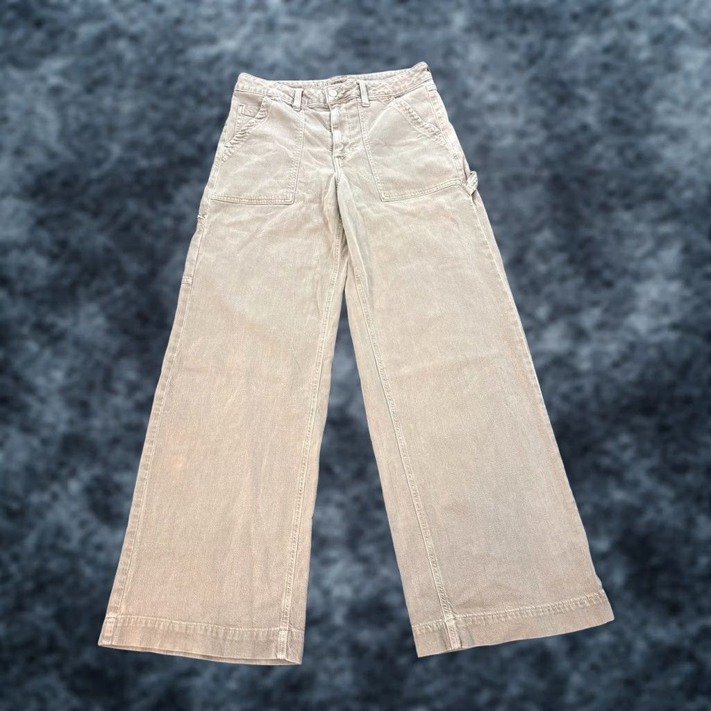 American Eagle Outfitters VINTAGE American Eagle Outfitters Super High Rise Baggy Wide Leg Jeans Women 8 Brown Distressed 30x30 Denim Cotton Blend 5-Pocket Relaxed Jeans Size ONE SIZE - 1 Thumbnail
