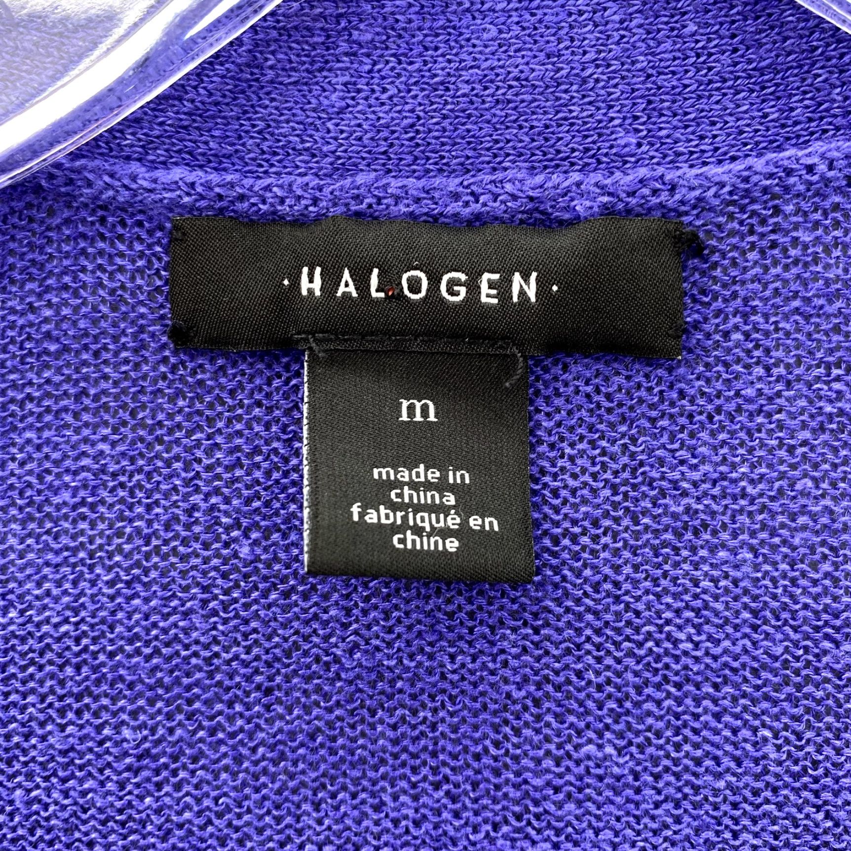 Vintage Halogen Duster Cardigan Women Medium Purple Linen Blend Corpcore Academia Office Cardigan Size M / US 6-8 / IT 42-44 - 3 Thumbnail