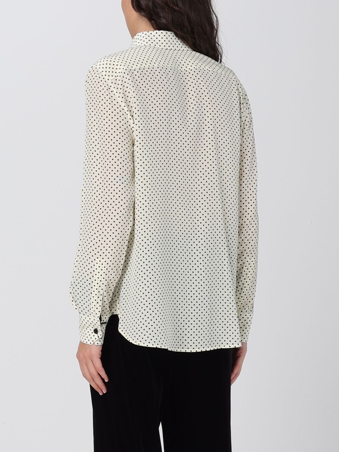 Saint Laurent Paris o1s1wg110125 710448 Classic Shirt in Dotted Crepe de Chine Size M / US 6-8 / IT 42-44 - 3 Thumbnail