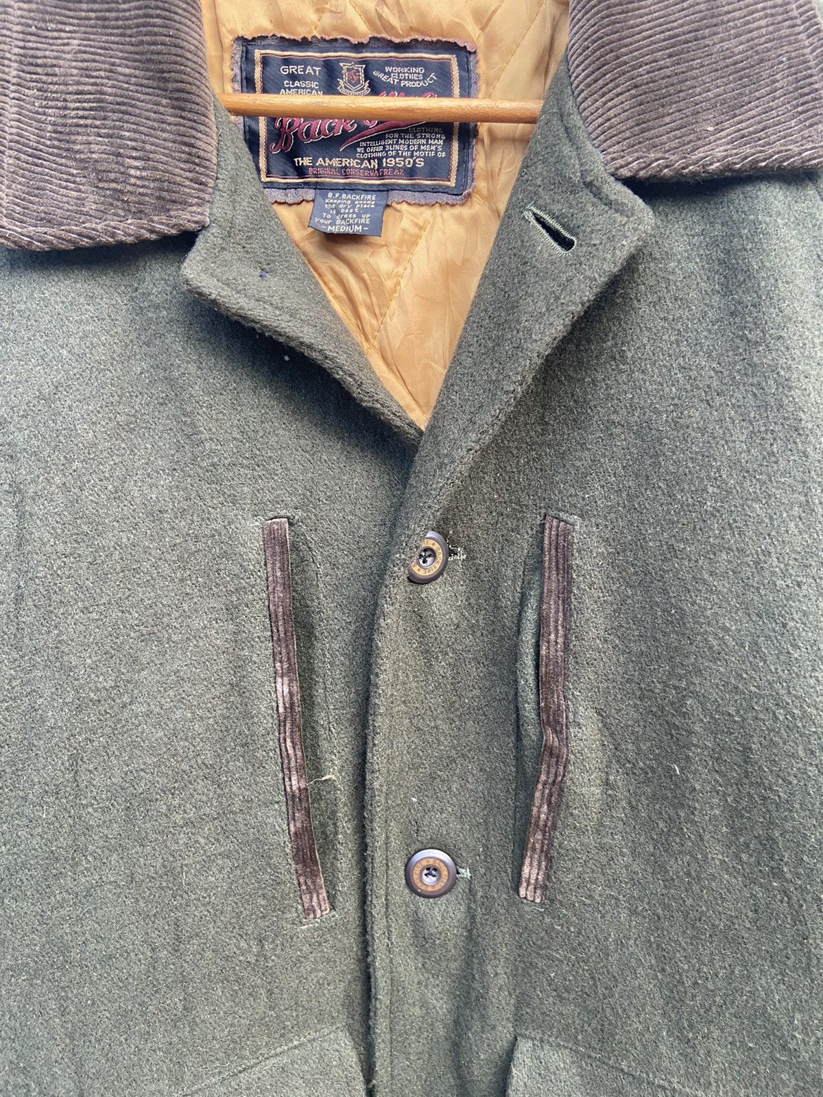 Huntington 🔥 Vintage 50s Vintage Back Fire jacket wool outdoor jacket Size US L / EU 52-54 / 3 - 3 Thumbnail