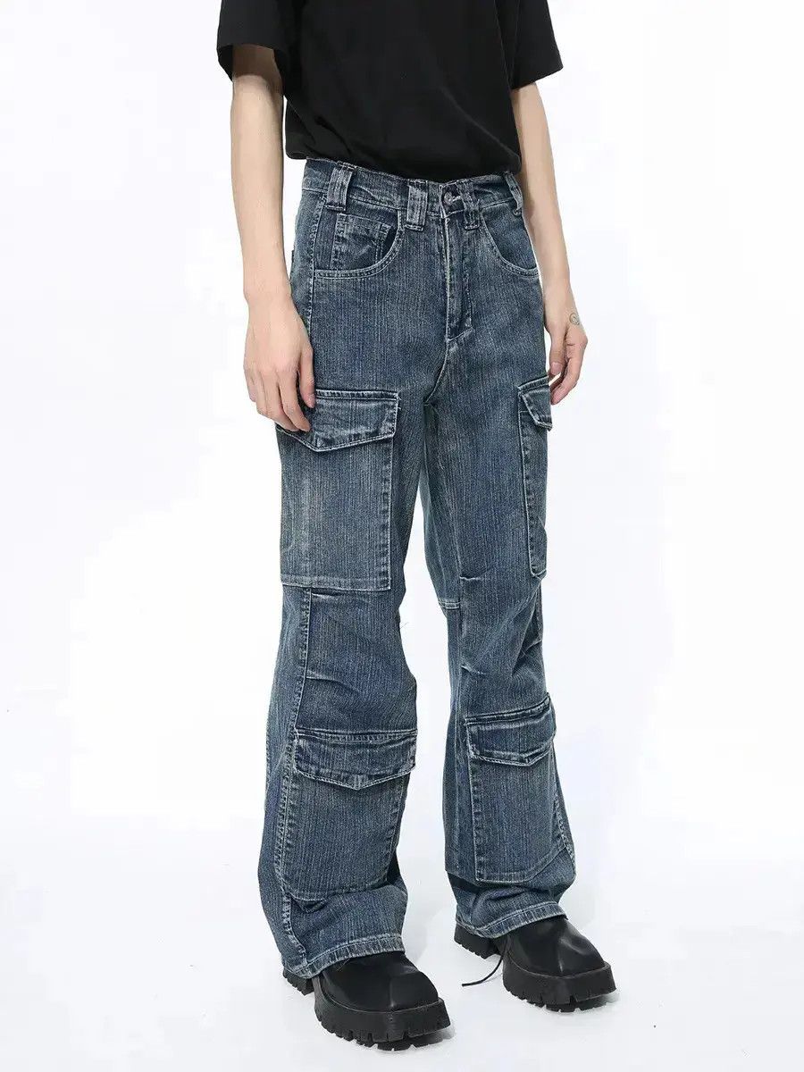 Japanese Brand Retro loose high street pocket jeans Size US 32 / EU 48 - 1 Thumbnail