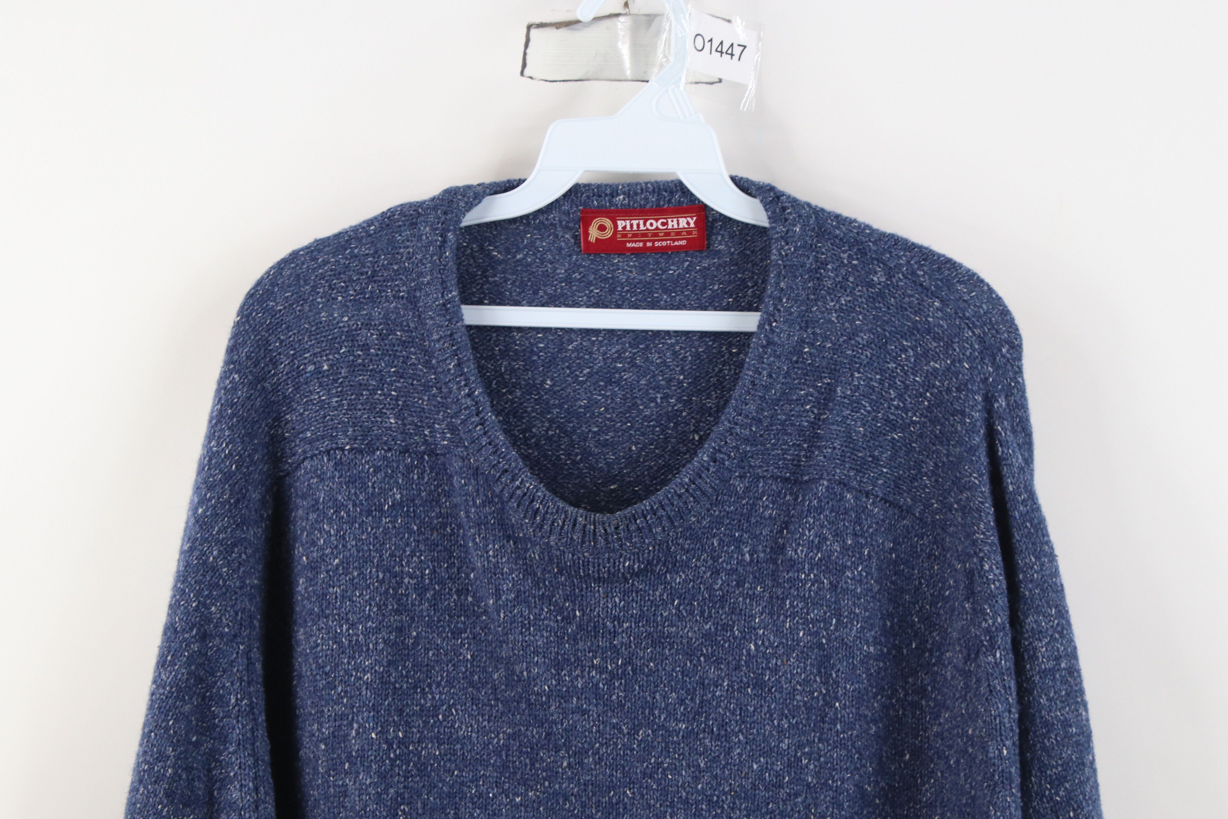 Vintage Vintage 90s Streetwear Wool Silk Blend Knit Sweater Blue Size US XL / EU 56 / 4 - 2 Thumbnail