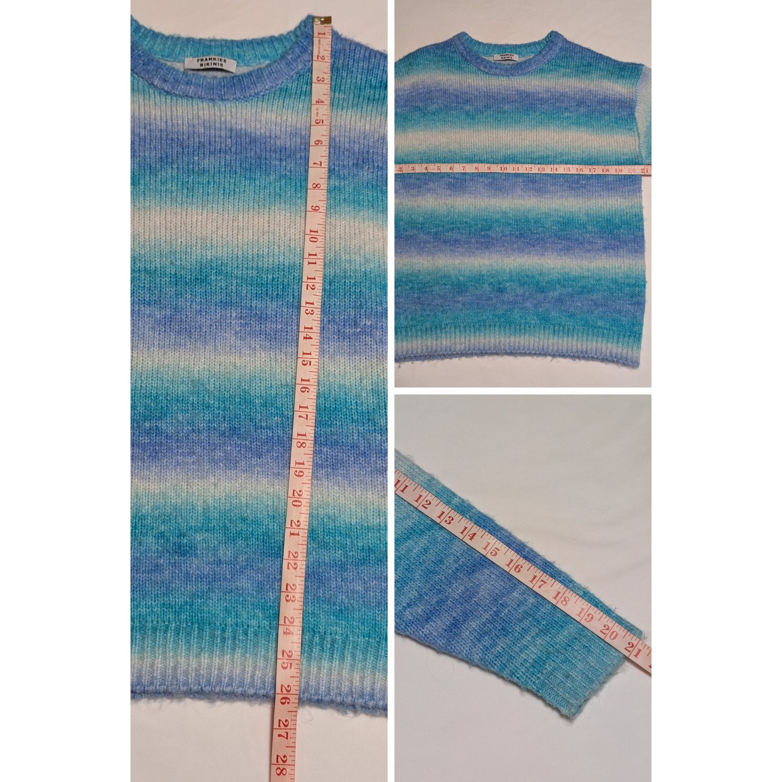 Other Frankies Bikinis Bennie Oversized Blue Horizon Knit Sweater Size L / US 10 / IT 46 - 8 Thumbnail