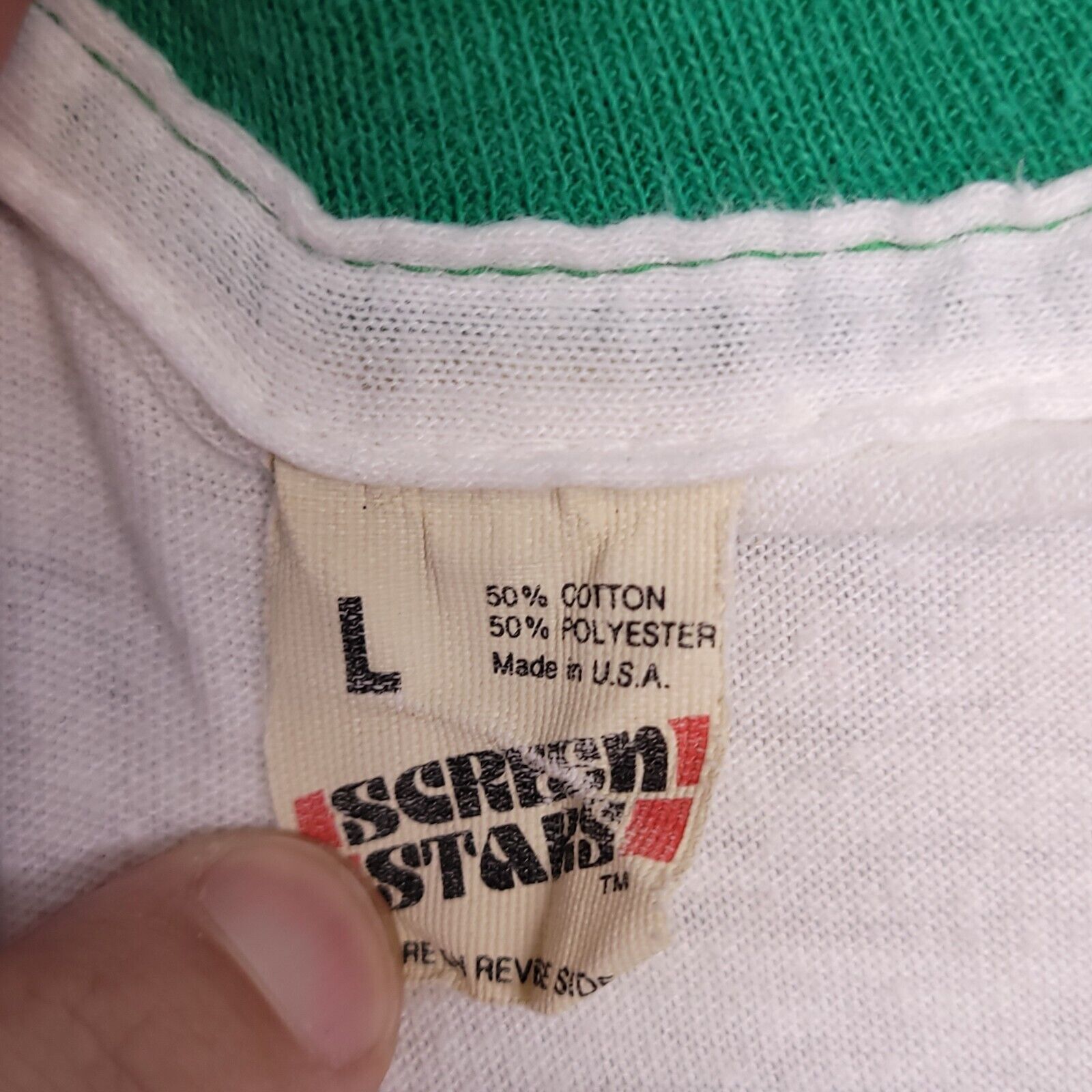 Other Screen Star Casual T-Shirt Adult Mens Size Large White Green Size US L / EU 52-54 / 3 - 3 Thumbnail