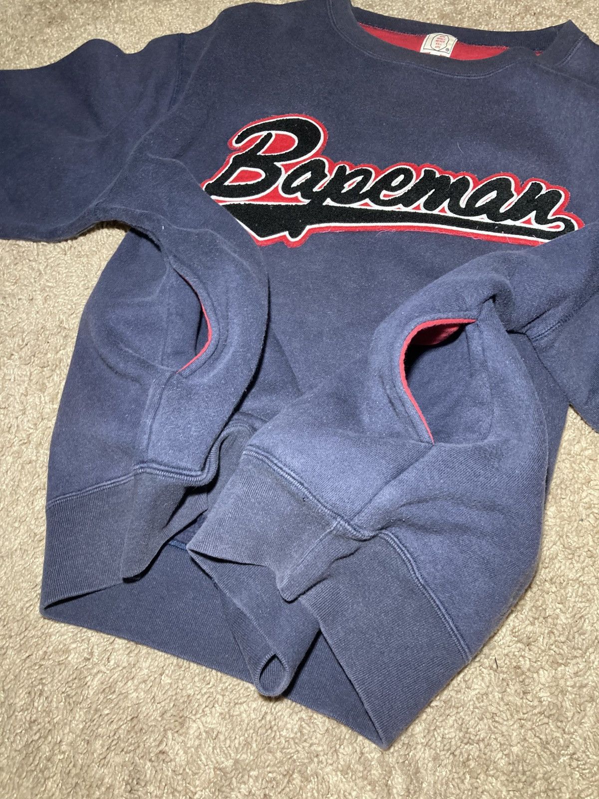 Bape 2006 Bape Bapeman Superman Script Varsity Logo Sweat Comics Size US L / EU 52-54 / 3 - 8 Thumbnail