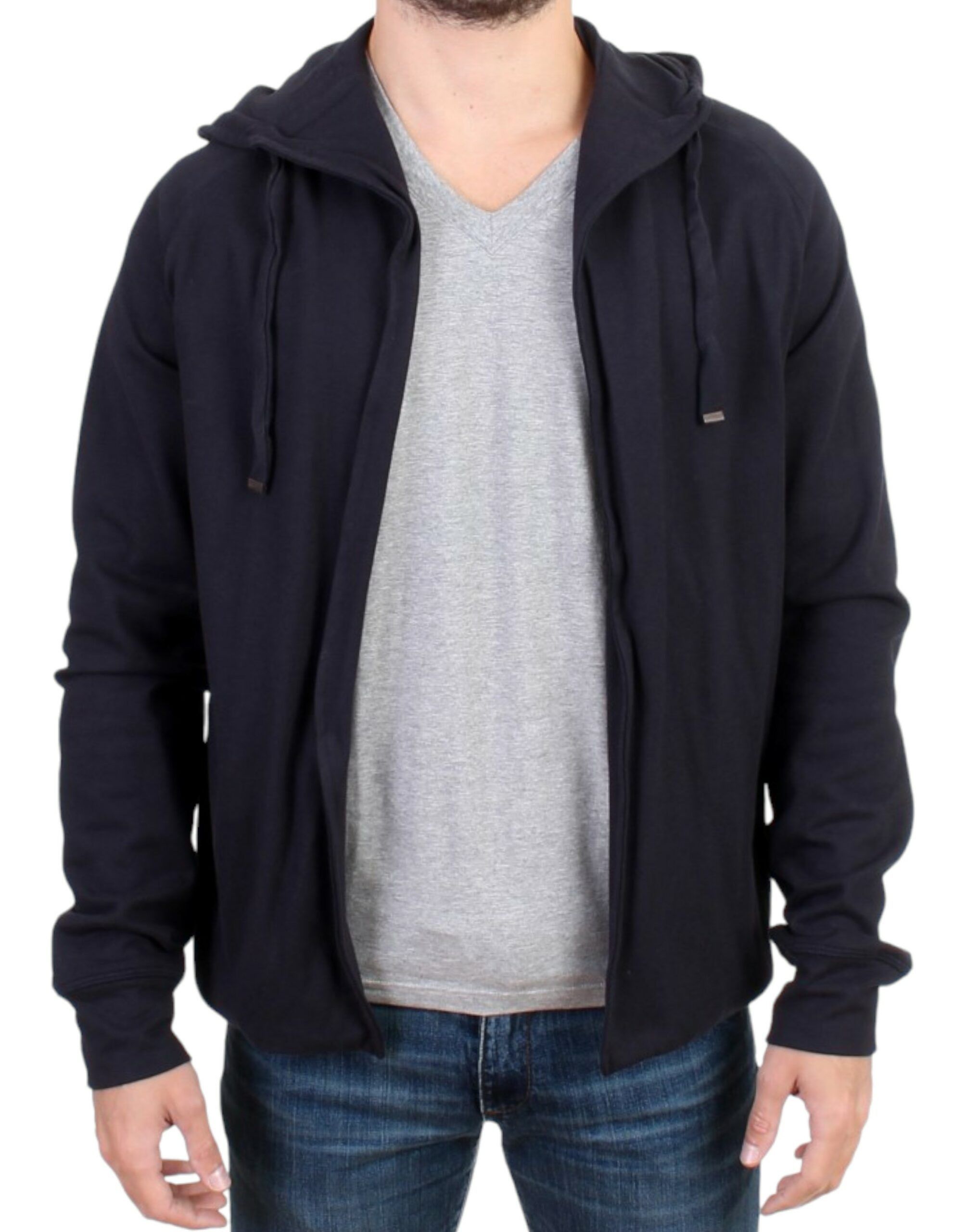 Costume National Elegant Blue Hooded Cotton Men's Sweater Size US M / EU 48-50 / 2 - 1 Thumbnail