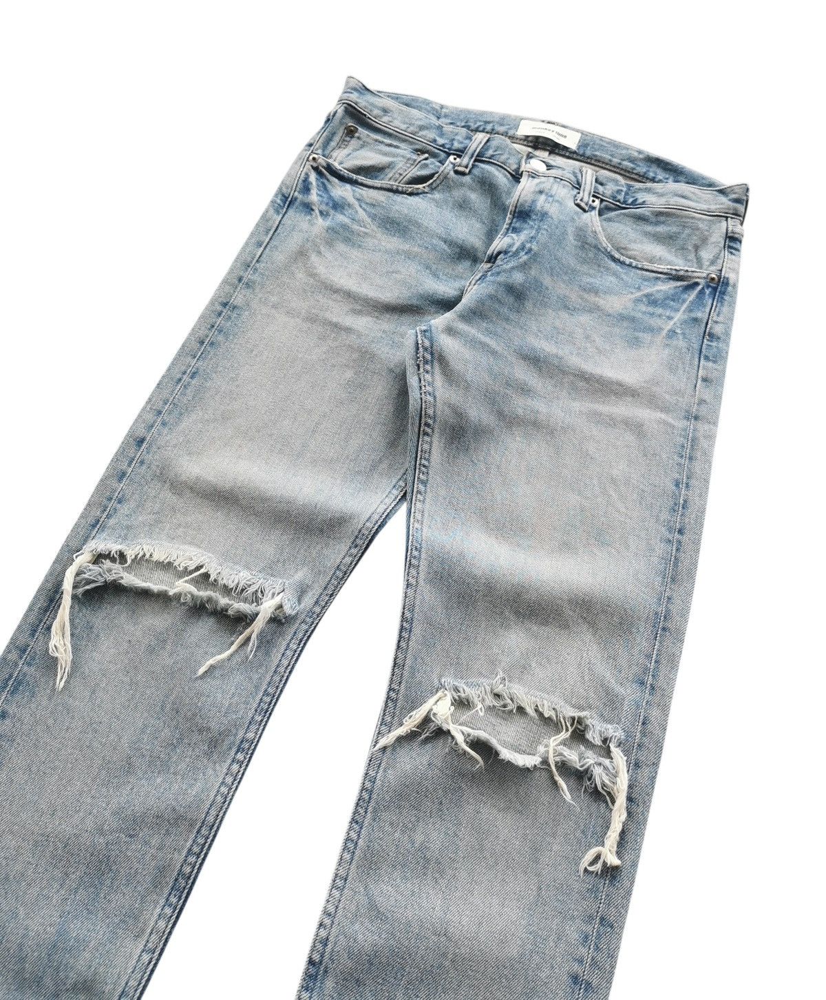 monkey time Monkey Time Chitch Punk Blue Shred Selvedge Jeans Size US 31 - 7 Thumbnail
