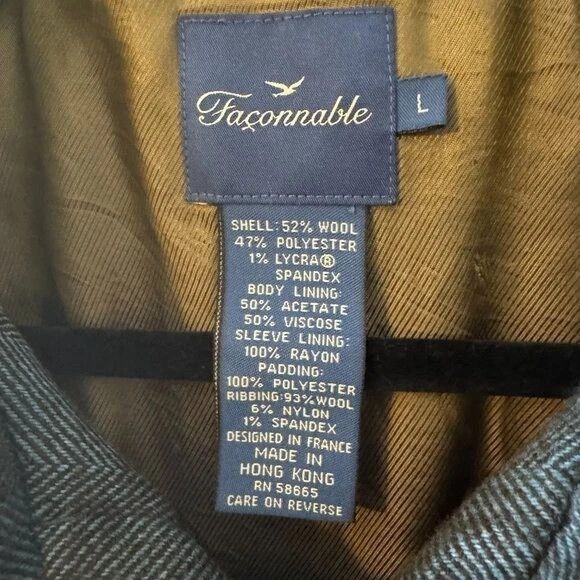 Faconnable Faconnable Wool Bomber Jacket Herringbone Mens L Size US L / EU 52-54 / 3 - 5 Thumbnail