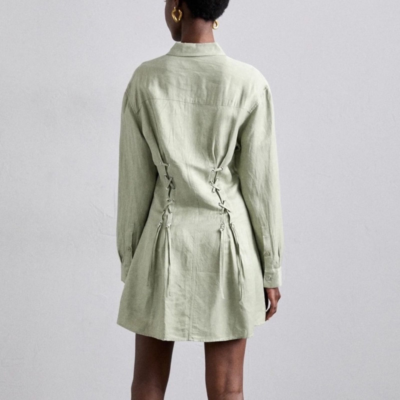 The Kooples NWT! The Kooples Elegant Green Button-Up Dress Size 0 (US S) Size XS / US 0-2 / IT 36-38 - 10 Thumbnail