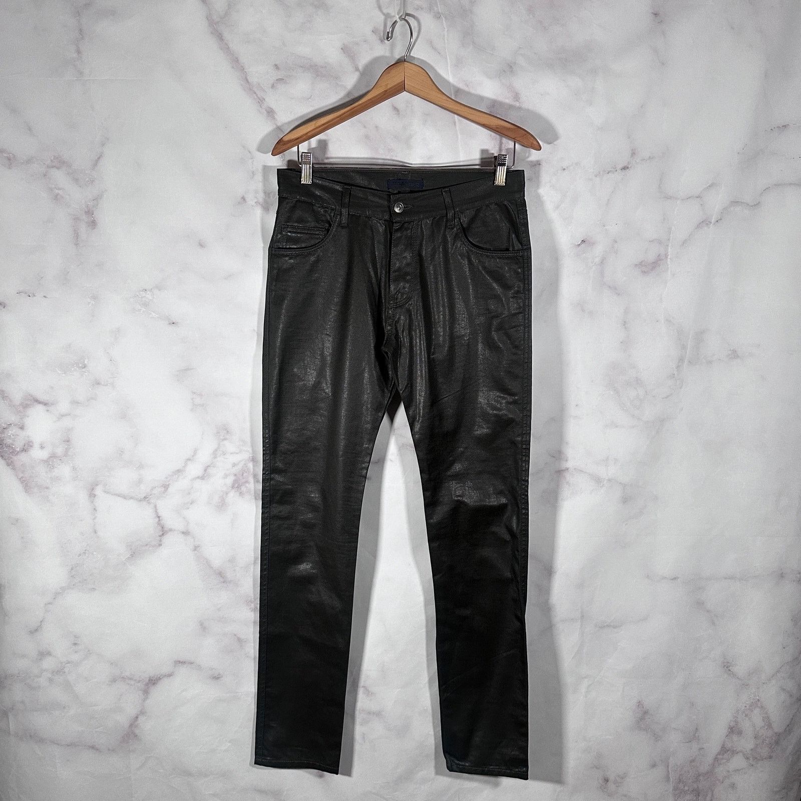 Jil Sander Forest Green Waxed Pants Size US 31 - 1 Thumbnail