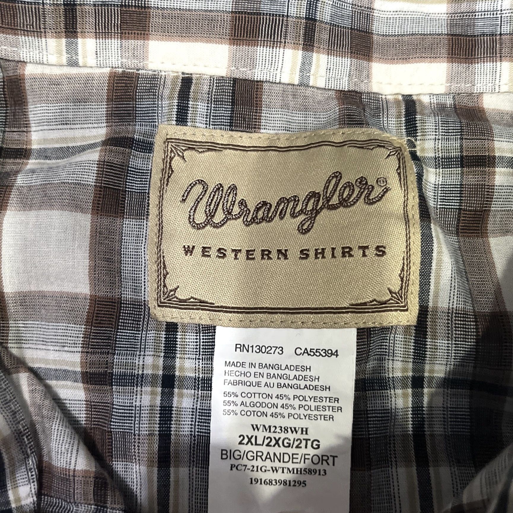 Wrangler VINTAGE Wrangler Pearl Snap Western Shirt Men 2XL Classic Brown Plaid Size US XXL / EU 58 / 5 - 3 Thumbnail