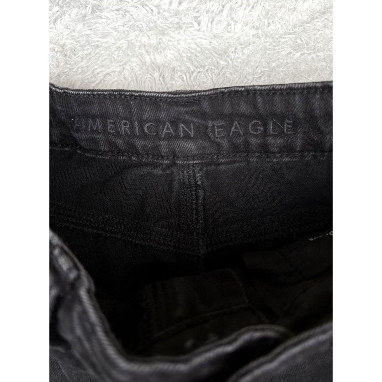 American Eagle Outfitters VINTAGE American Eagle Jeans Women 0 S Black Charcoal High Rise Distressed Denim 24x25 Size 25" / US 0 / IT 36 - 6 Thumbnail