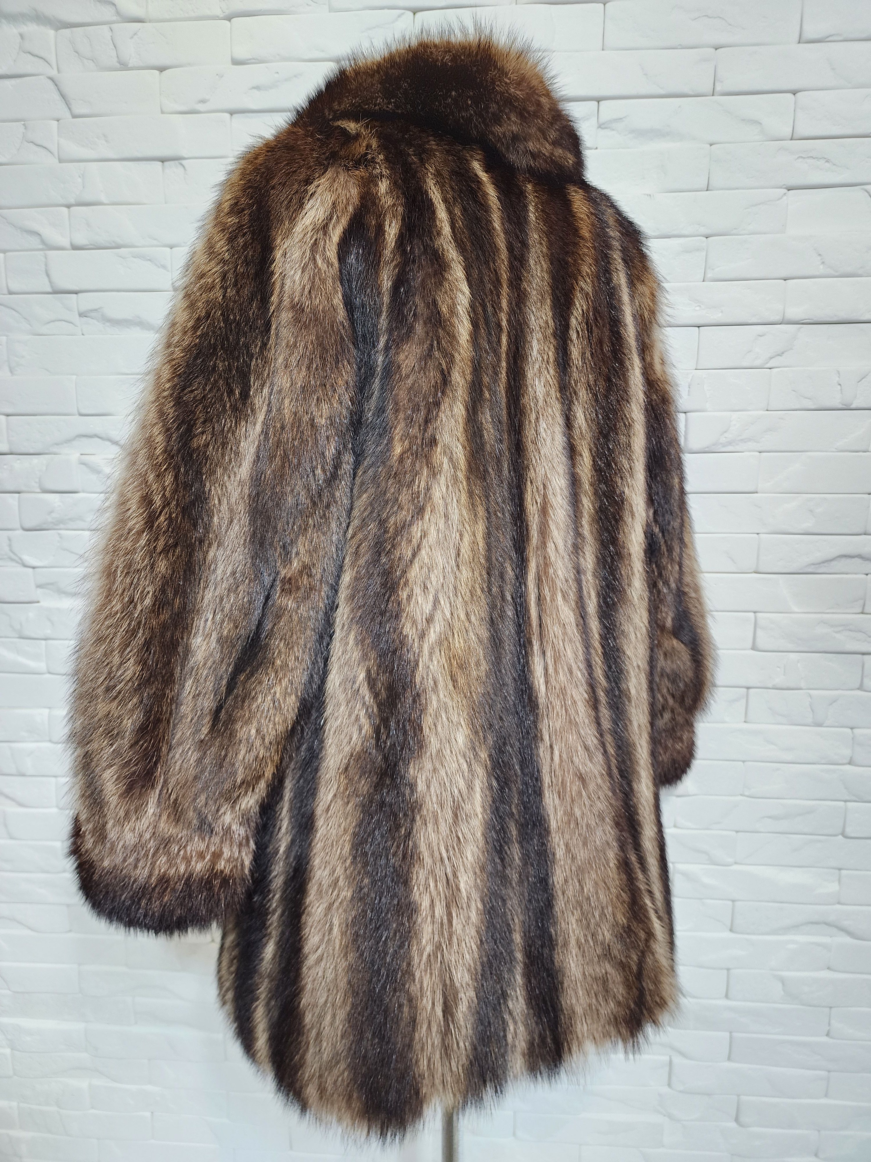 Furla Raccoon Fur Coat - Warm Gray Genuine Fur Size XL / US 12-14 / IT 48-50 - 4 Thumbnail
