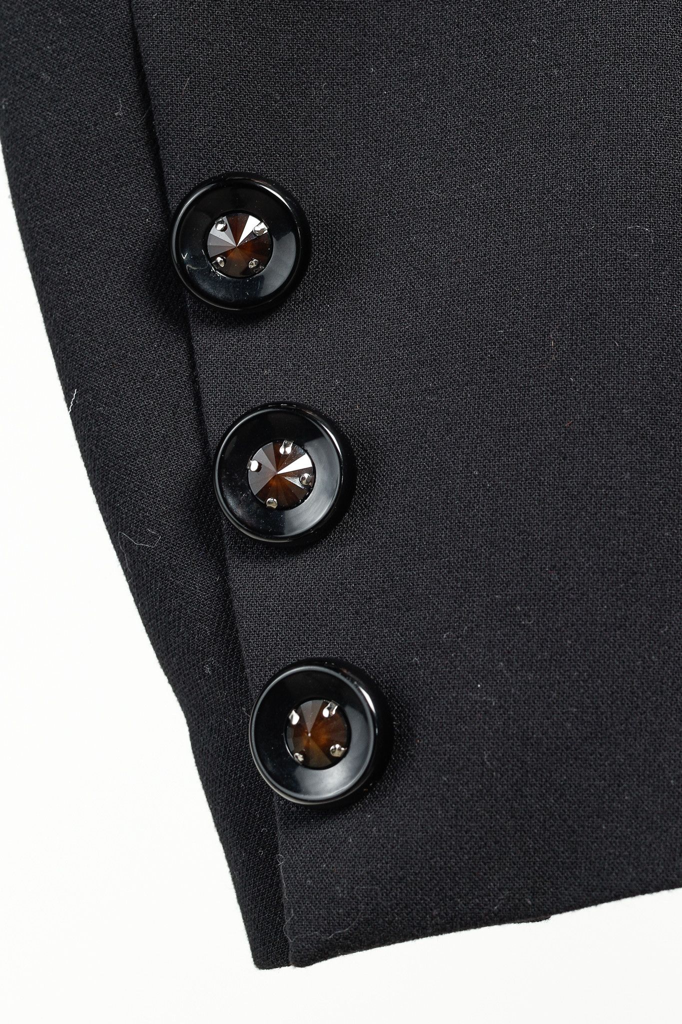 Designer Ursula H Paris Silver Studded Black Blazer Size XS / US 0-2 / IT 36-38 - 8 Thumbnail
