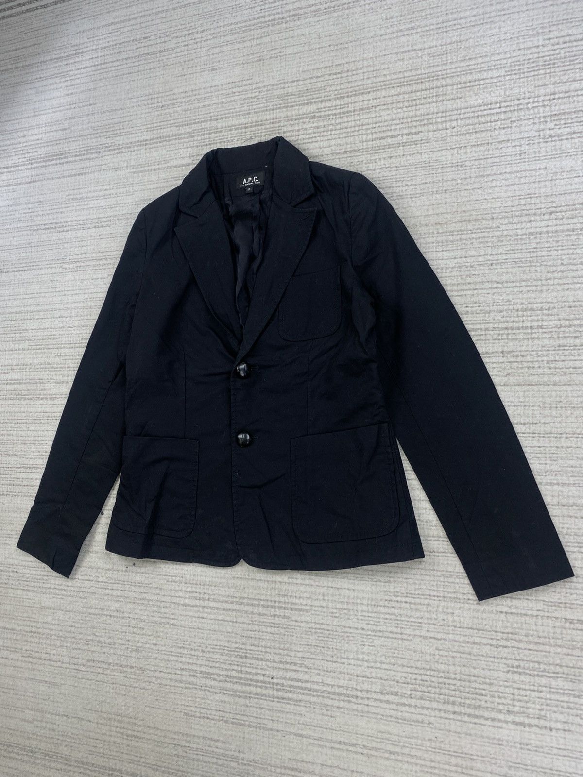 A.P.C. Vintage A.P.C Full Black Cotton Blazer Coat Jacket Size US S / EU 44-46 / 1 - 4 Thumbnail