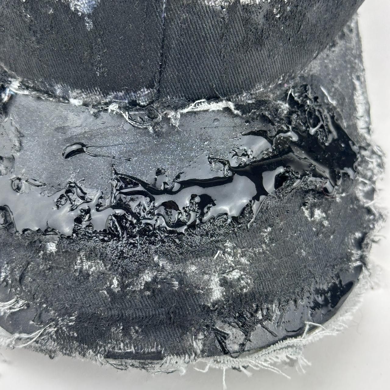 Other ASTROBOI* 'Y's' Trompe L'oeil Black Denim Print Resin Hat Size ONE SIZE - 2 Thumbnail