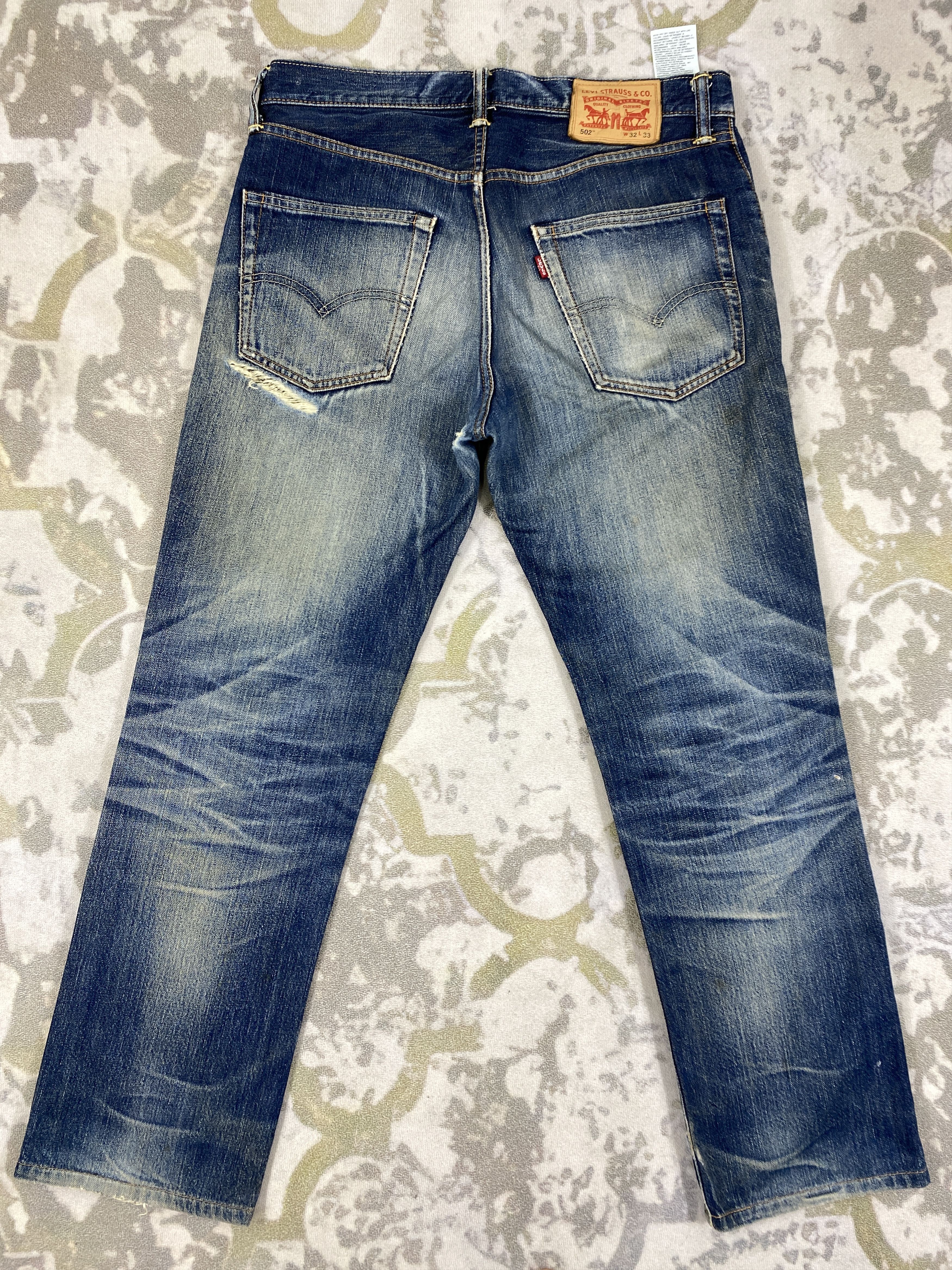 Japanese Brand Distressed Blue Levi's 502 Jeans 34x28.5 Denim -SJ157 Size US 34 / EU 50 - 2 Thumbnail