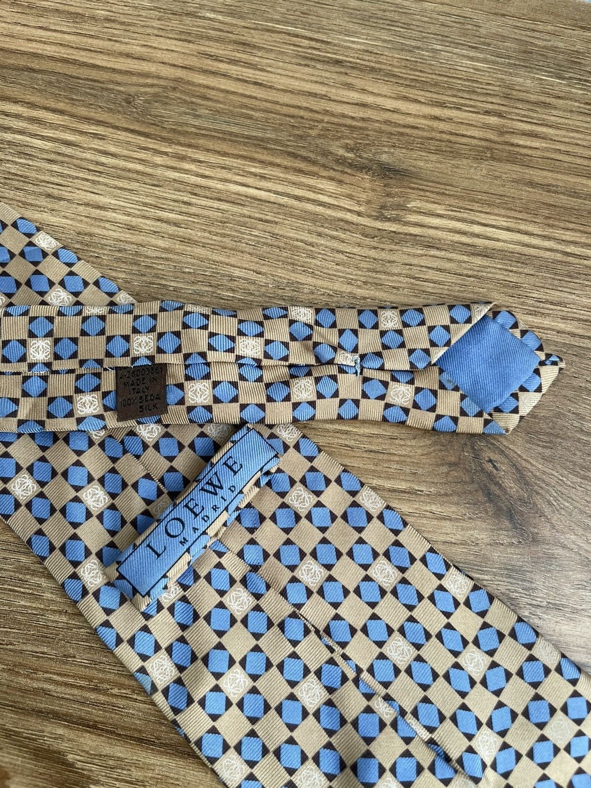 Loewe Loewe Madrid Silk Tie Monogram Logo Yellow Blue Mundo Loewe Size ONE SIZE - 9 Thumbnail