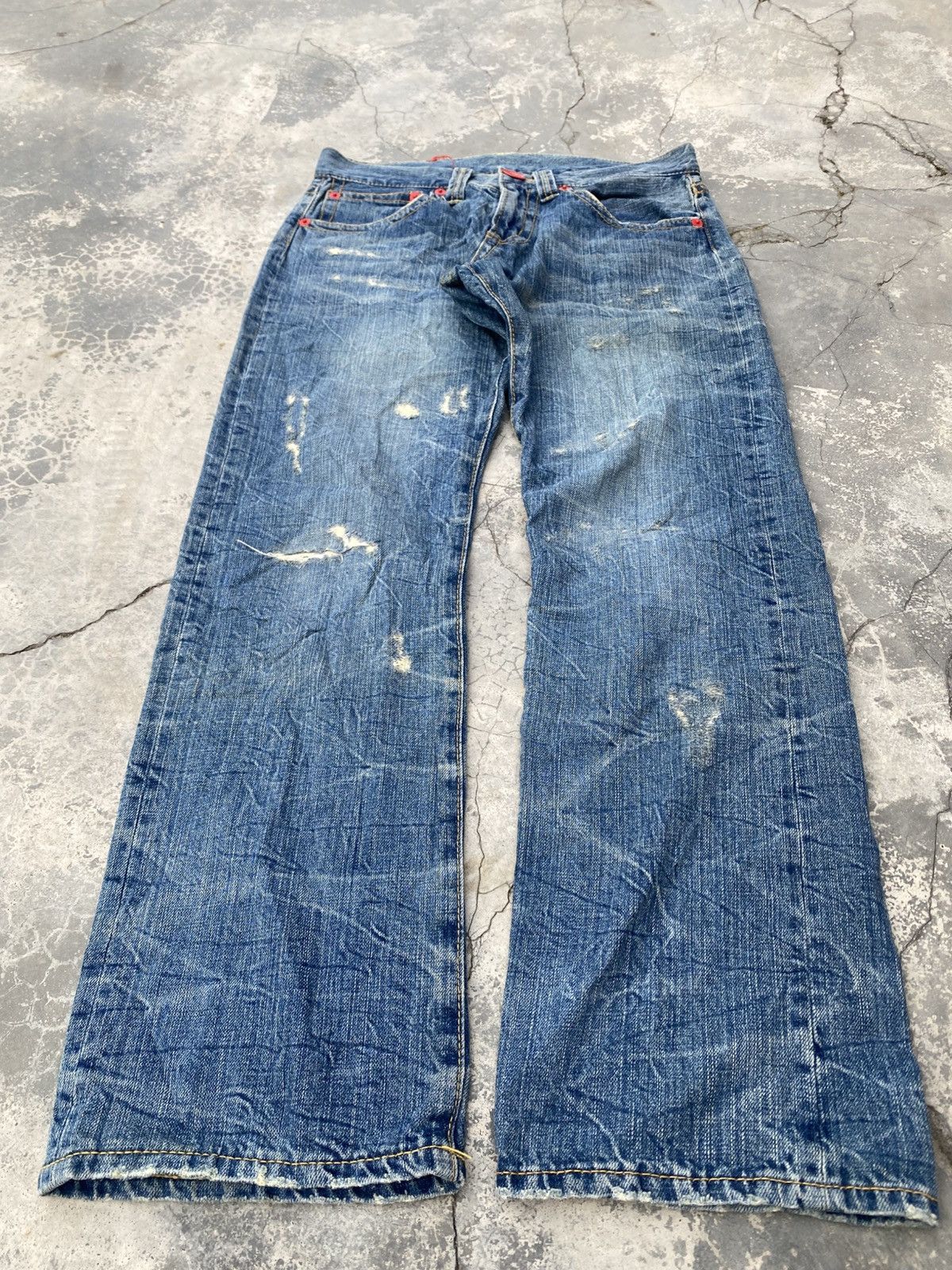 Japanese Brand CO & LU Whisker Jeans Size US 30 / EU 46 - 5 Thumbnail