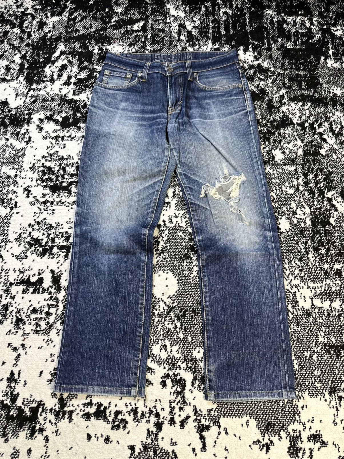 Undercover 2000s Flare Edwin 503 Blue Trip Mud Washed Denim Size US 30 / EU 46 - 1 Thumbnail