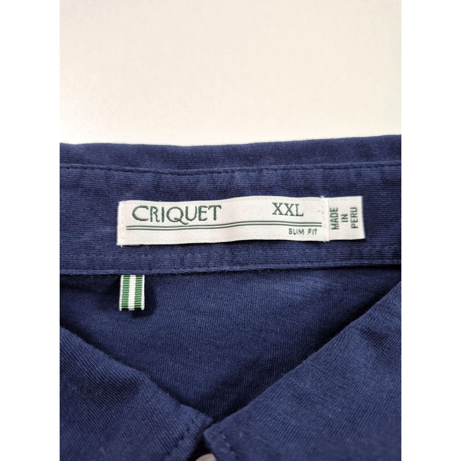 Vintage Criquet Polo Shirt Mens 2XL Blue Organic Cotton Slim Fit Golf Casual Pocket Size US XXL / EU 58 / 5 - 4 Thumbnail