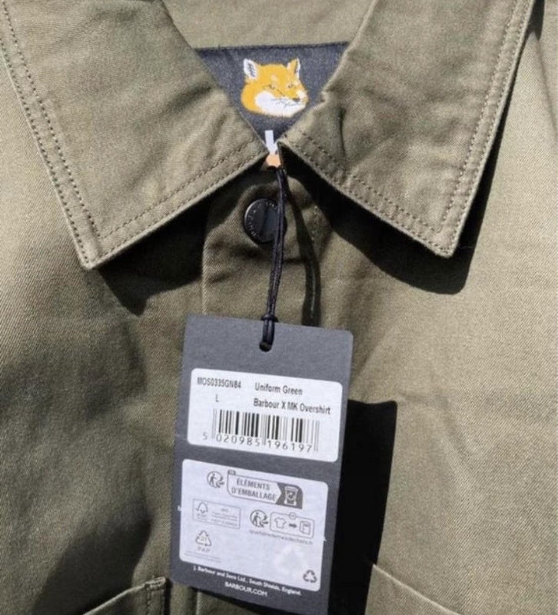Barbour Maison Kitsune overshirt L army military jacket new Size US L / EU 52-54 / 3 - 6 Thumbnail