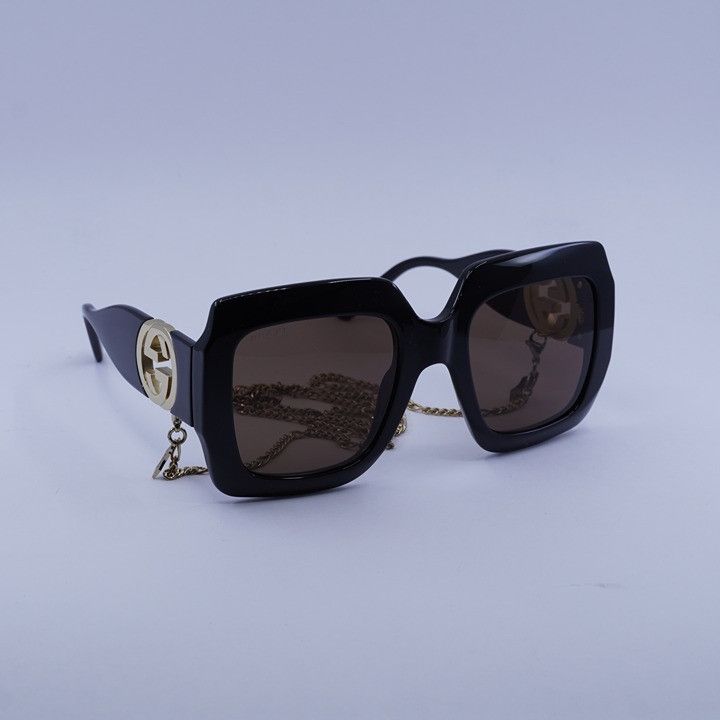 Gucci Gucci GG1022S 005 Sunglasses Black Square Frame Size ONE SIZE - 5 Thumbnail