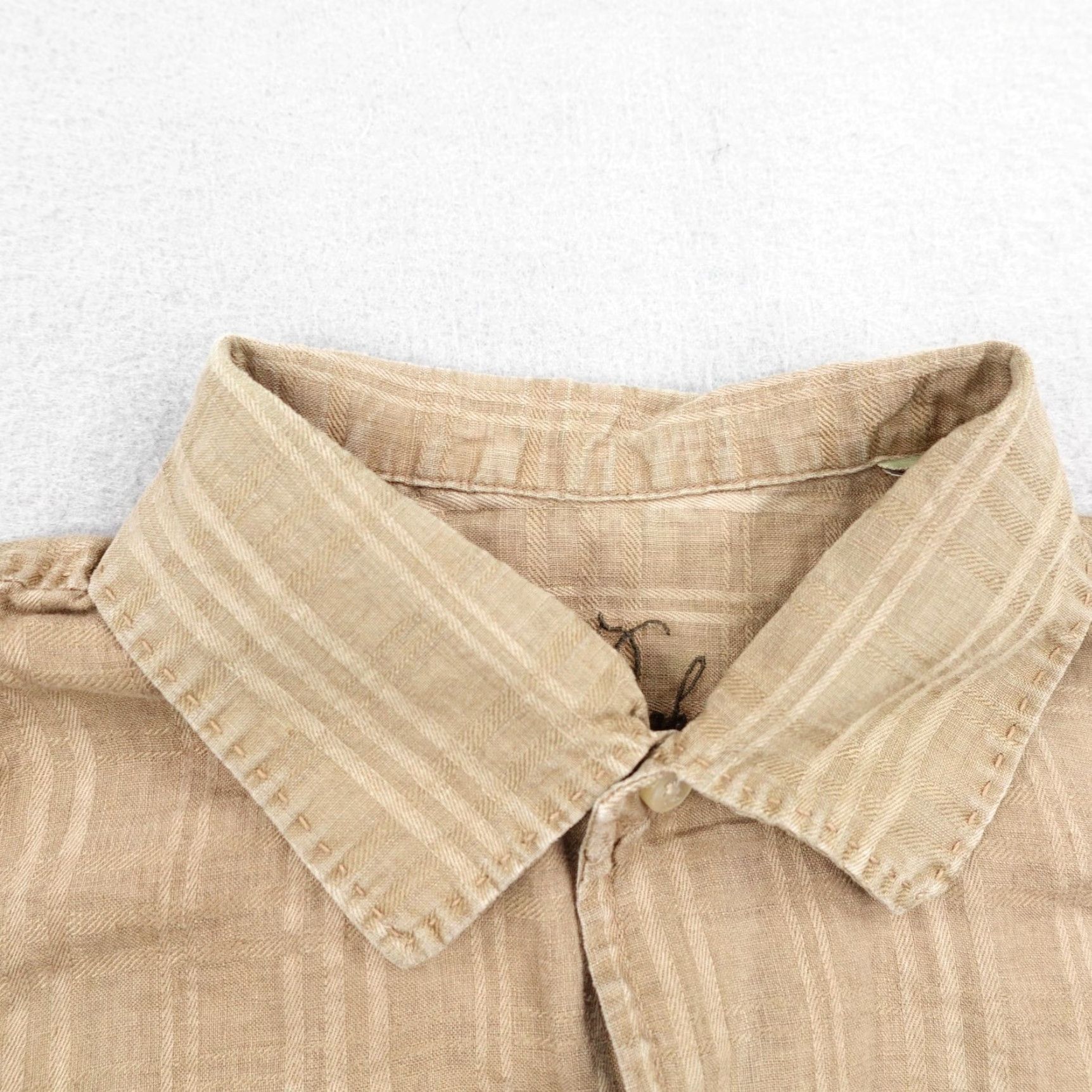 Tommy Bahama Tommy Bahama Shirt Mens Large Brown Stripes Linen Camp Button Up Lounge Casual Size US L / EU 52-54 / 3 - 2 Thumbnail