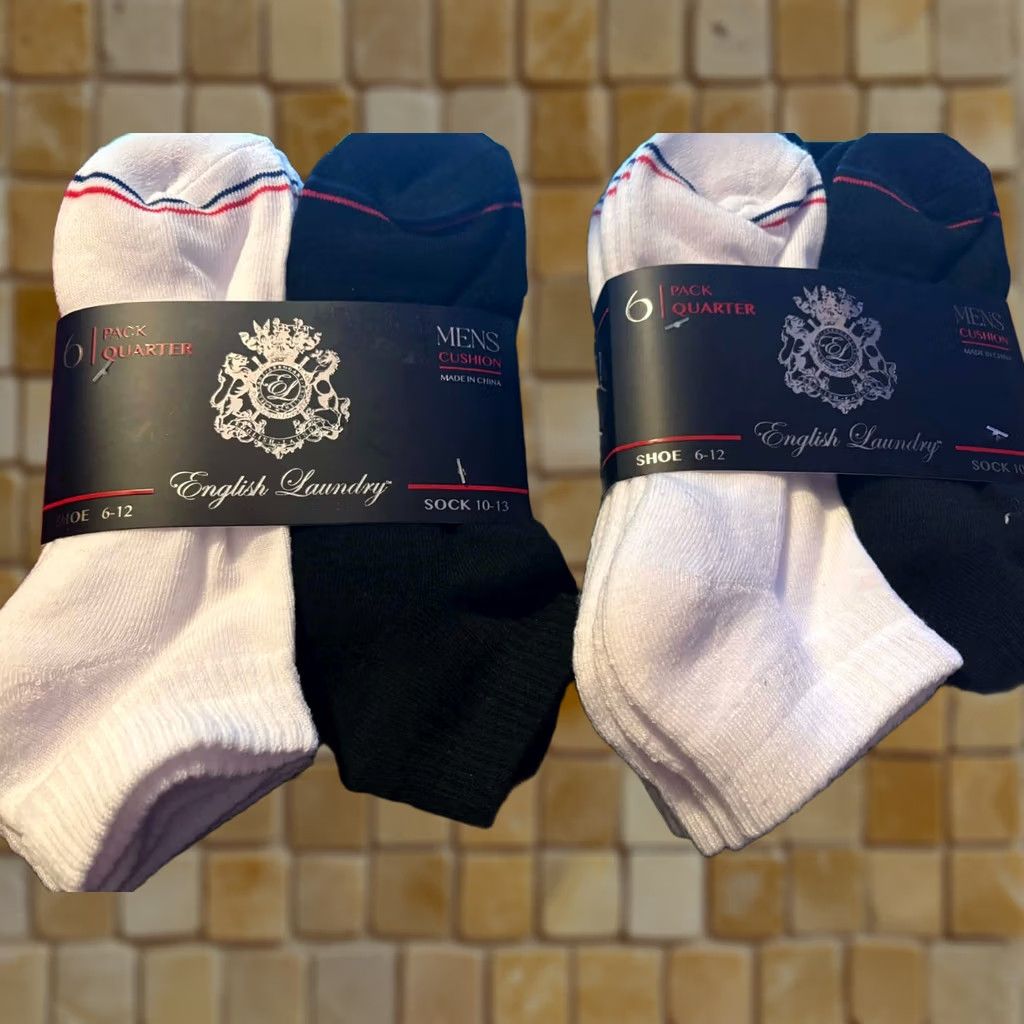 English Laundry Nike Shirt Mens Black White 2 NEW PACKS OF MENS ENGLISH LAUNDRY 6 PACK QUARTER SOCKS XS-XXL? Size ONE SIZE - 1 Preview