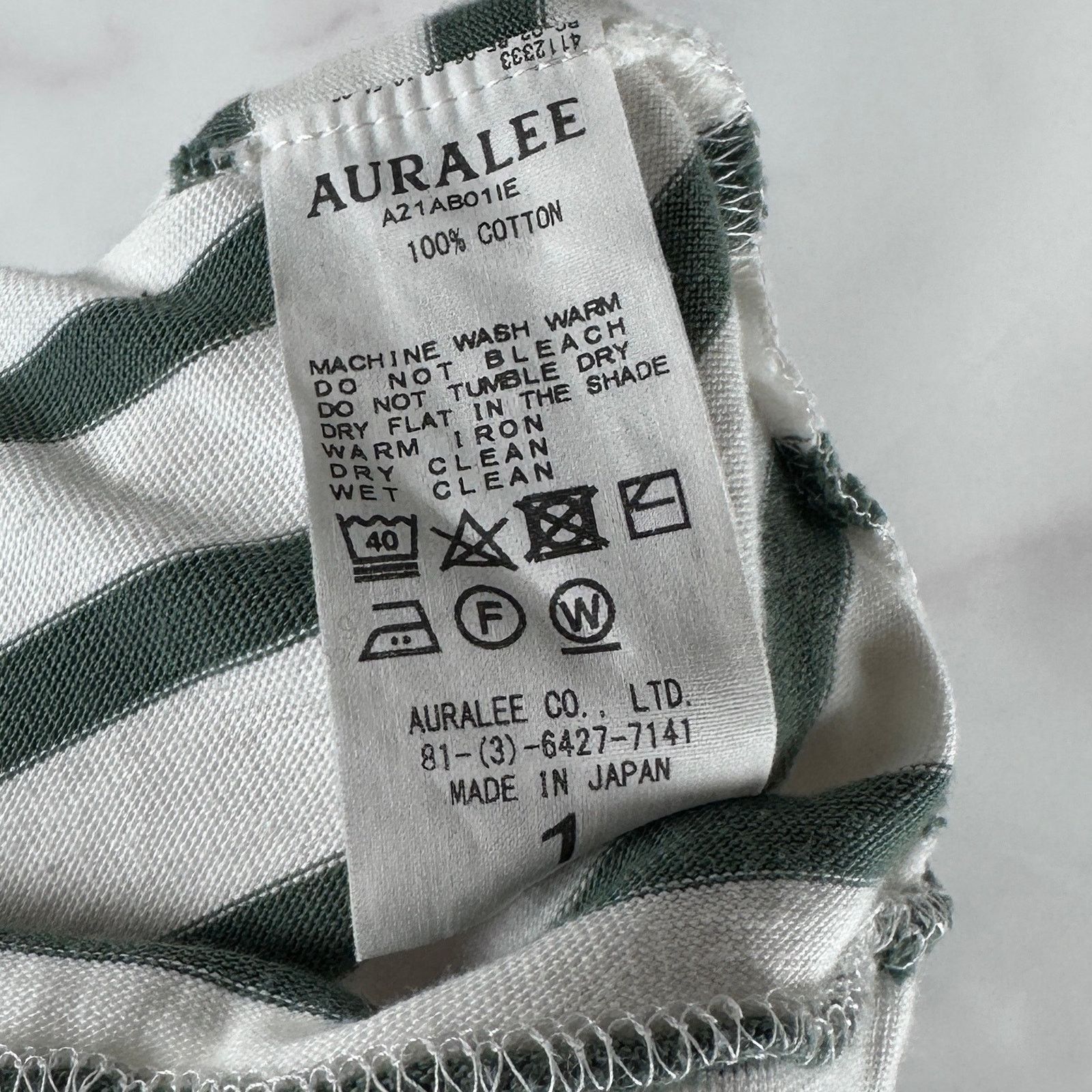 Auralee Iena Green/White Striped Longsleeve Shirt Size S / US 4 / IT 40 - 8 Thumbnail