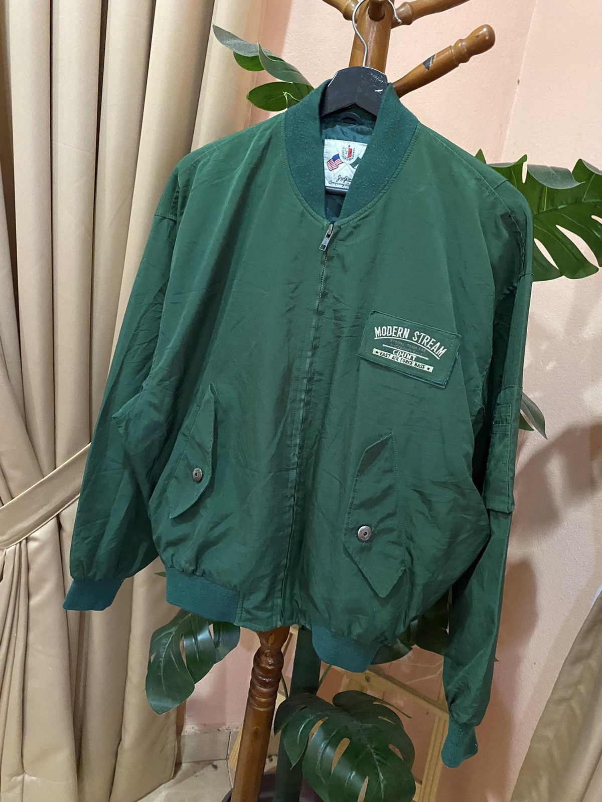 Other Vintage Modern Stream Green Bomber Jacket by Jolgura Company Size US L / EU 52-54 / 3 - 2 Thumbnail