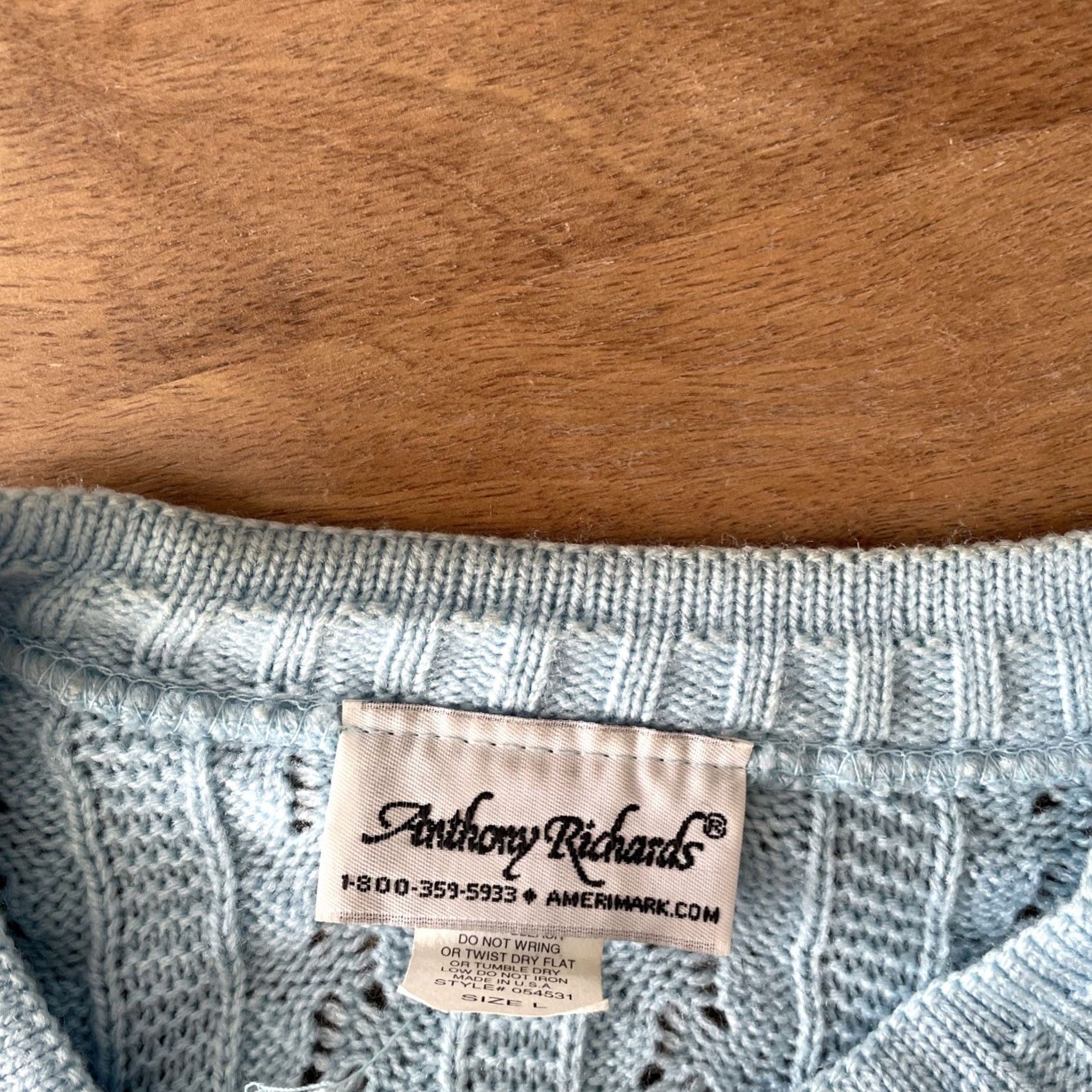 Vintage VINTAGE Anthony Richards Cardigan Sweater Womens L Blue USA Cable Knit Button Front Crew Neck Raglan Sleeve Size L / US 10 / IT 46 - 5 Thumbnail
