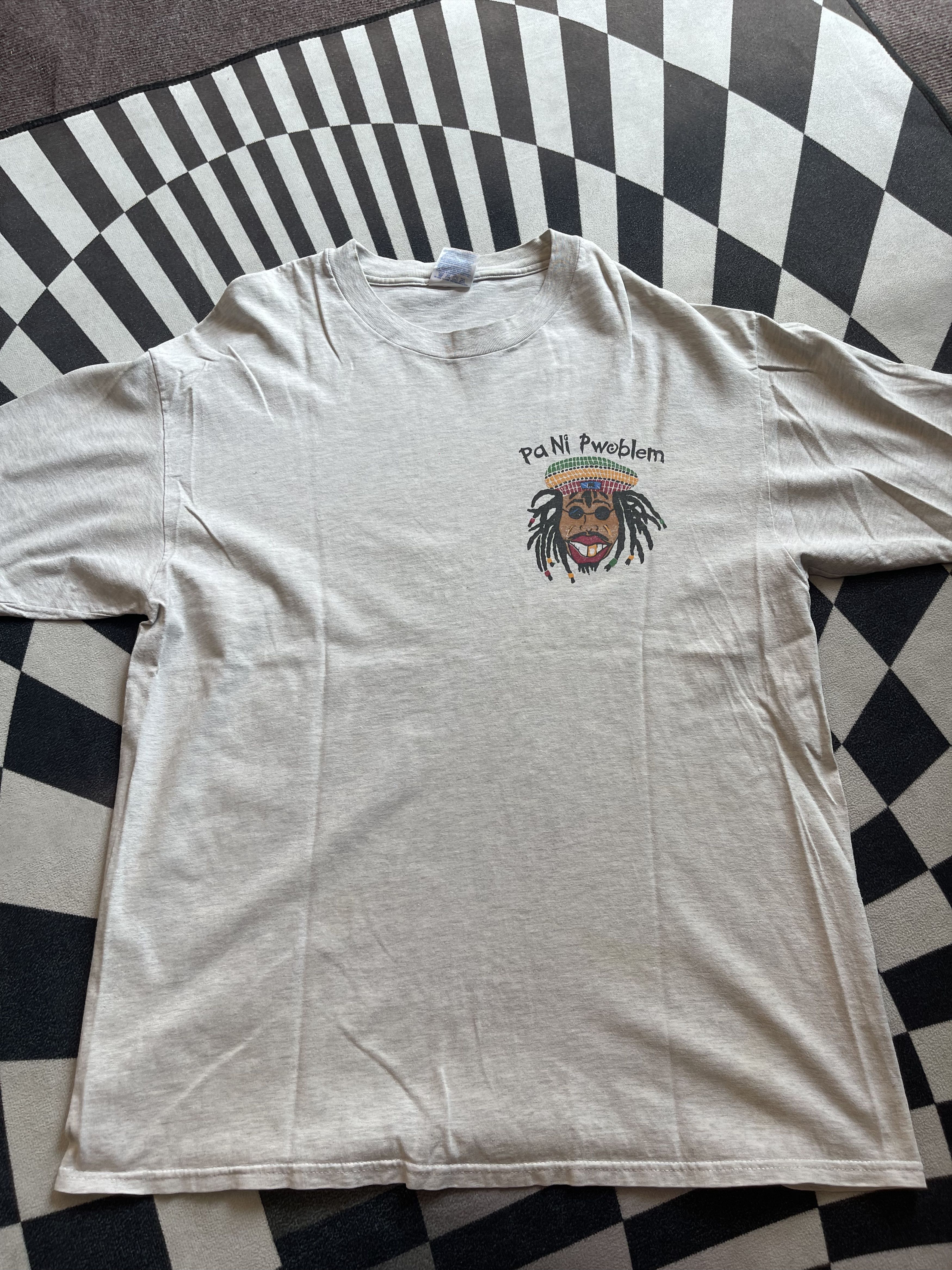 Vintage Rare Vintage 1990s Guadeloupe Island Pa Ni Pwoblem Tee Size US XL / EU 56 / 4 - 6 Thumbnail