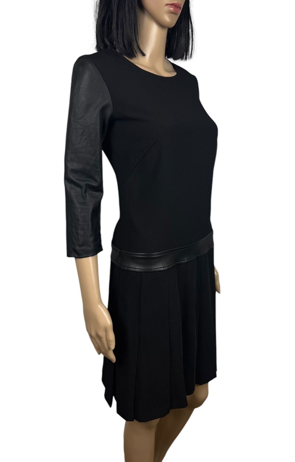 The Kooples The Kooples Midi Pleated Dress Polyester-Leather size 32 Size XXS / US 00 / IT 34 - 4 Thumbnail