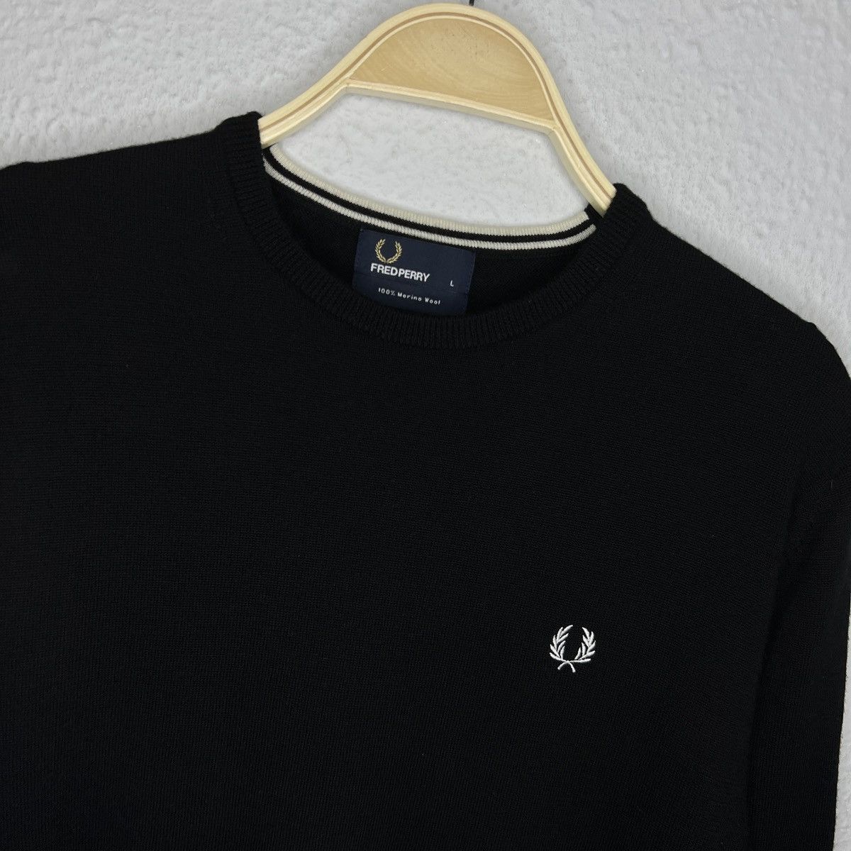 Fred Perry × Vintage Fred Perry vintage sweater size L Jumper Knit Wool Size US L / EU 52-54 / 3 - 4 Thumbnail