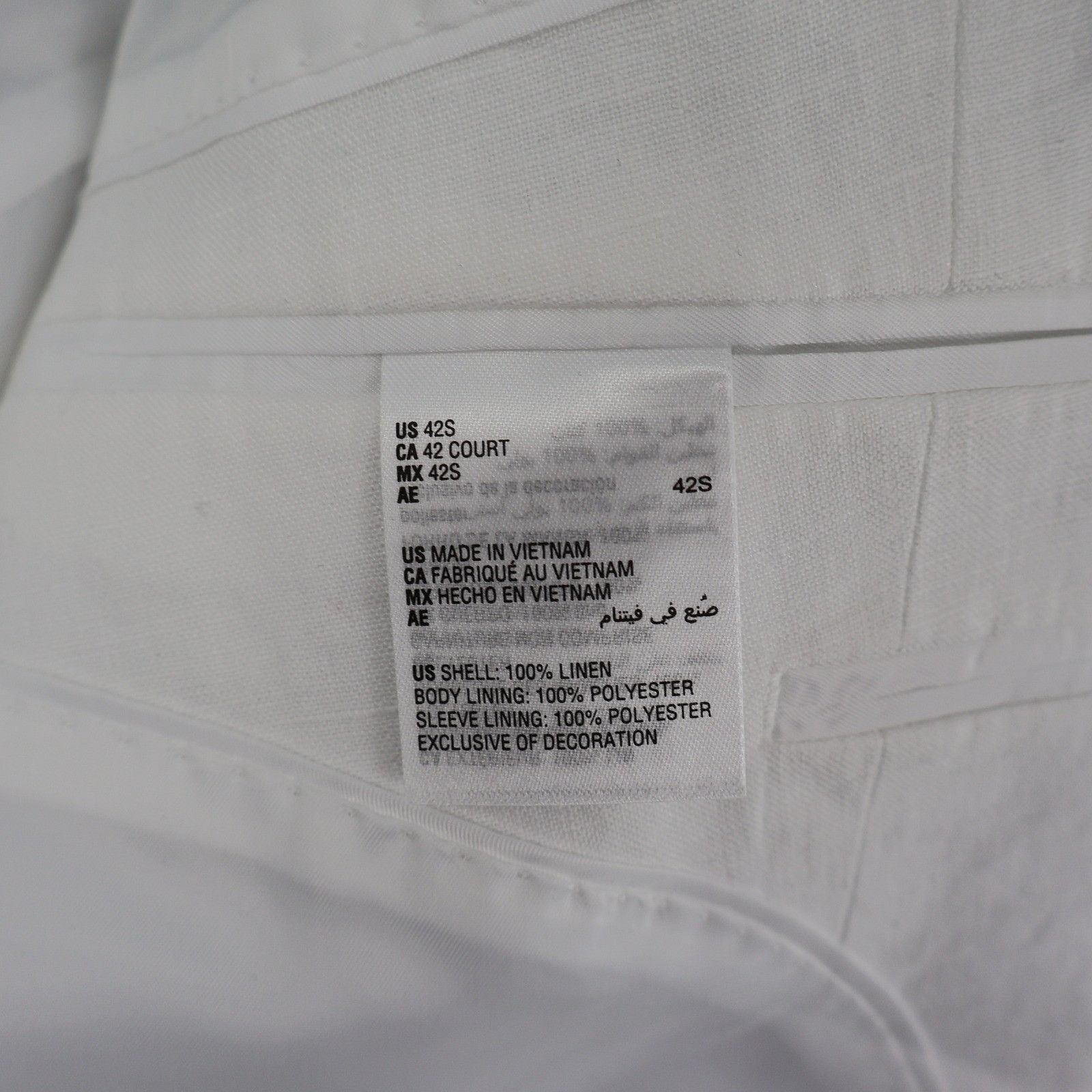 Bar III Bar III Slim Fit Linen Blazer Mens 42S White Preppy Classic Size 42S - 5 Thumbnail