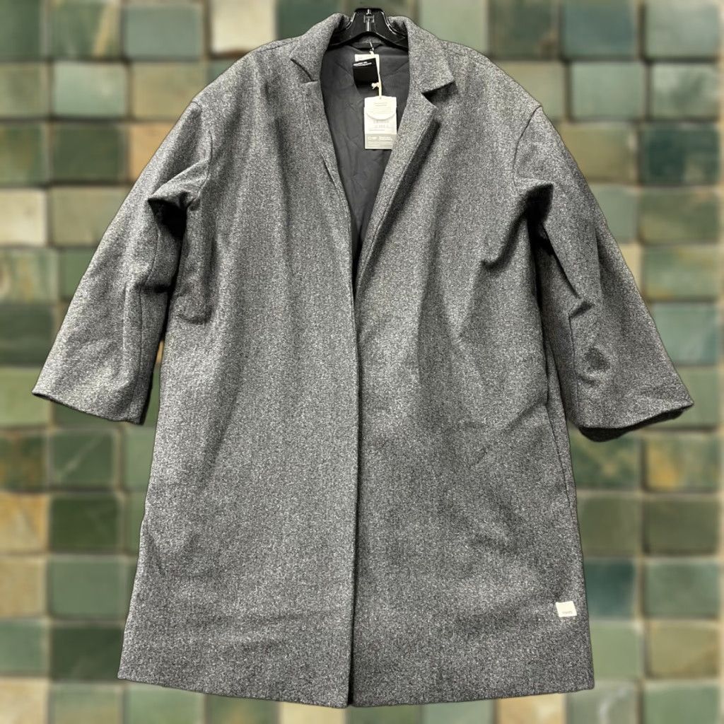 VUORI Soho Melton Trench Coat Women's XL Black Heather Coat