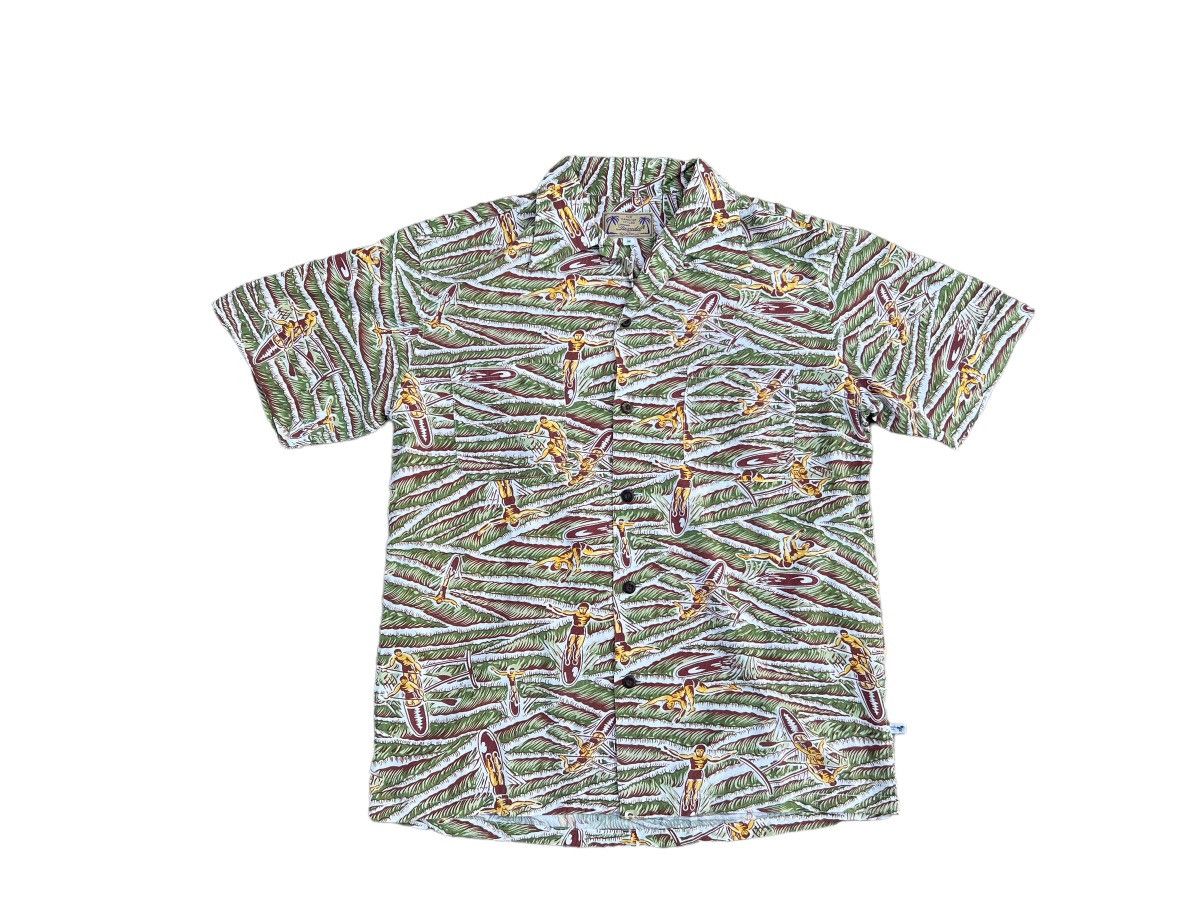 image of 90's Eucalyptus Surf Rider Rayon Hawaiian Shirt Aloha, Men's (Size Medium)
