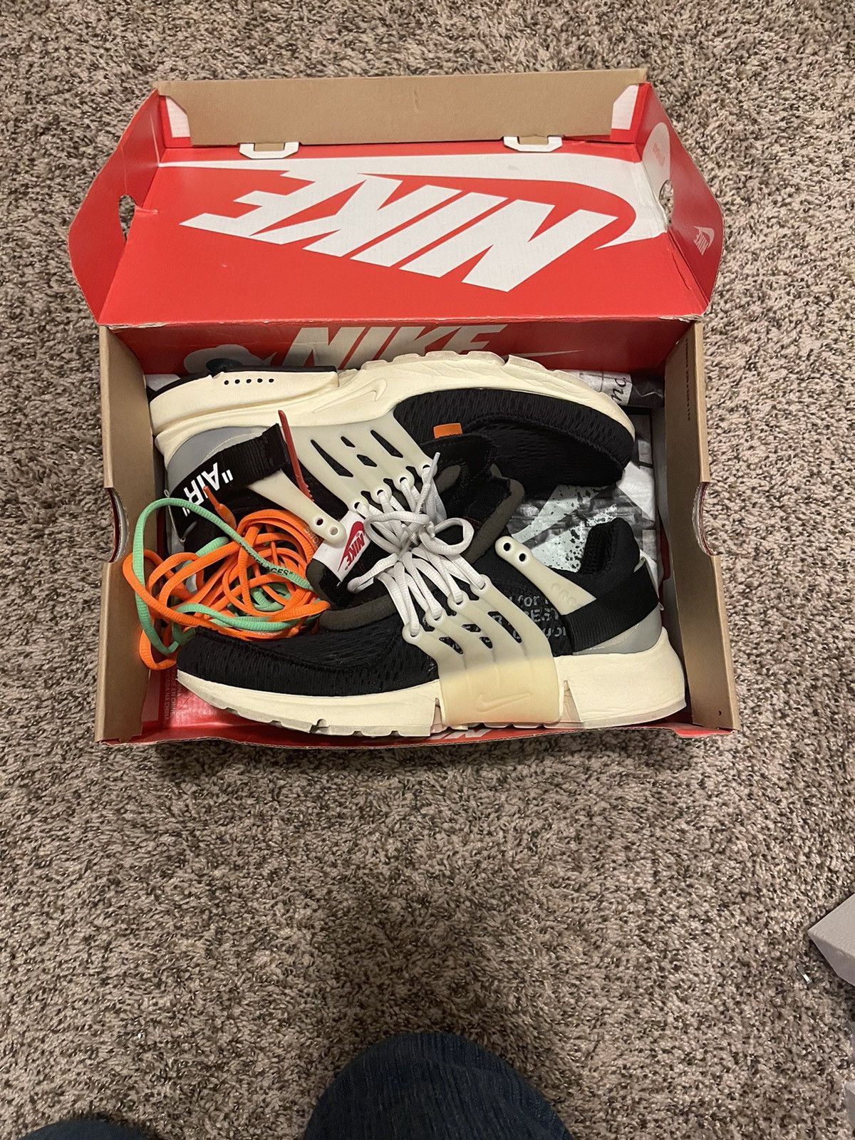 image of Nike X Off-White Air Presto OG Shoes in Black, Men's (Size 10)