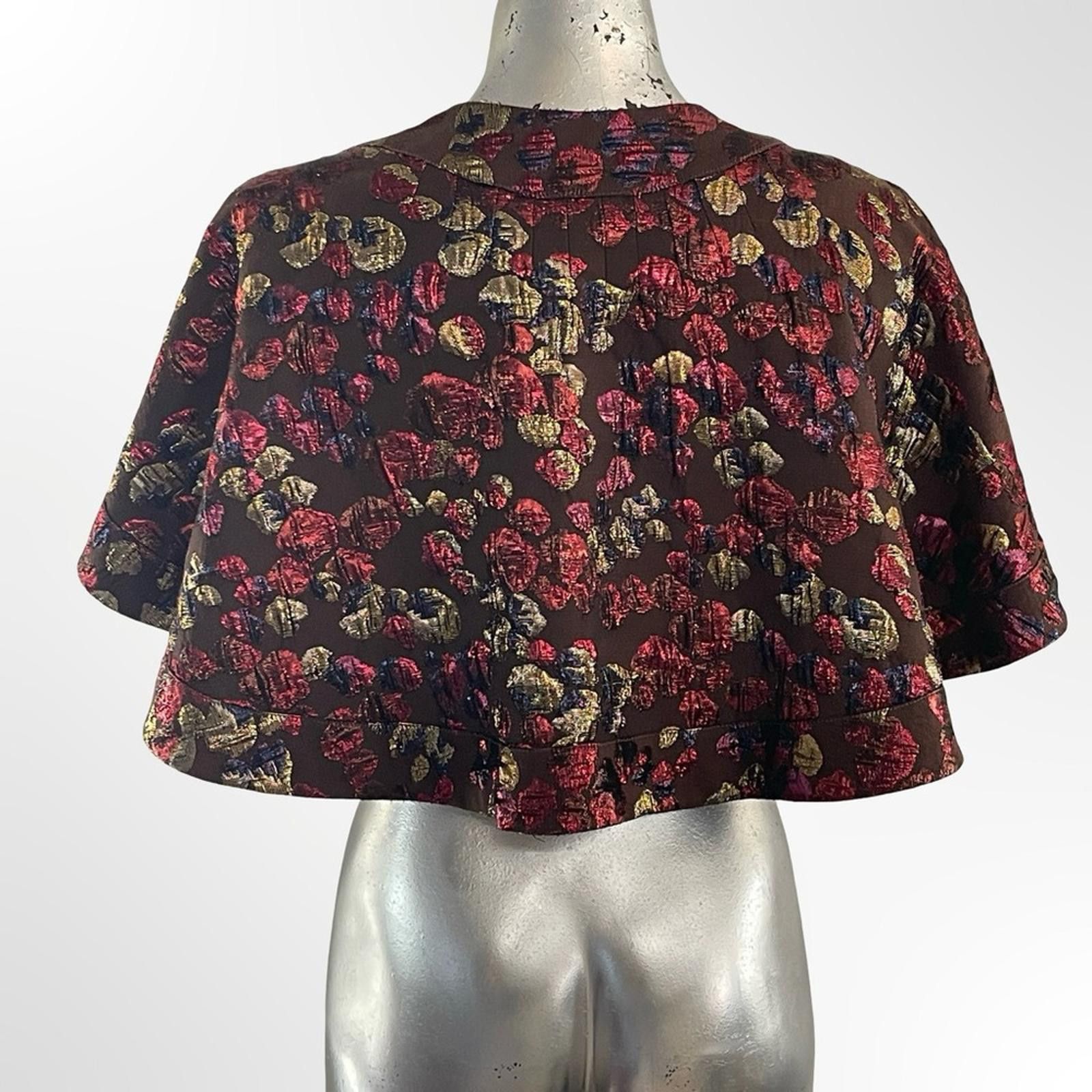 NBDN Nobrandedon Elegant Floral Patterned Shoulder Cape Size M / US 6-8 / IT 42-44 - 3 Thumbnail