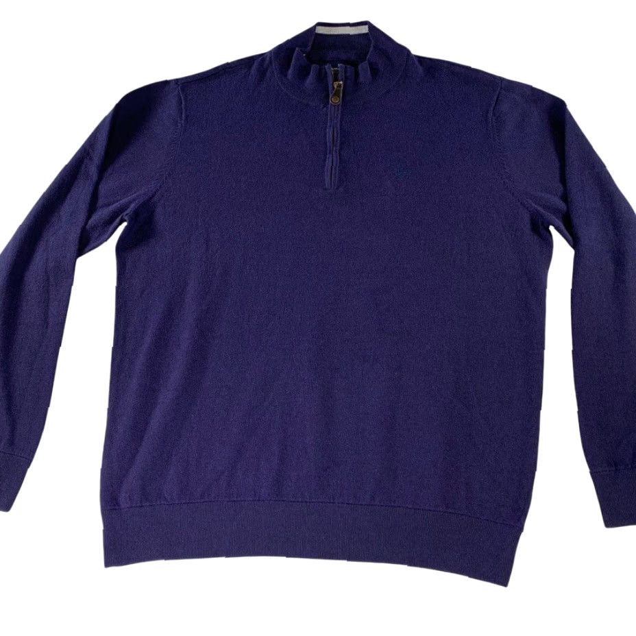 Southern Tide Southern Tide Men’s Pullover Sweater Navy Blue Large 1/4 Zip Cotton Polyester Size US L / EU 52-54 / 3 - 2 Thumbnail